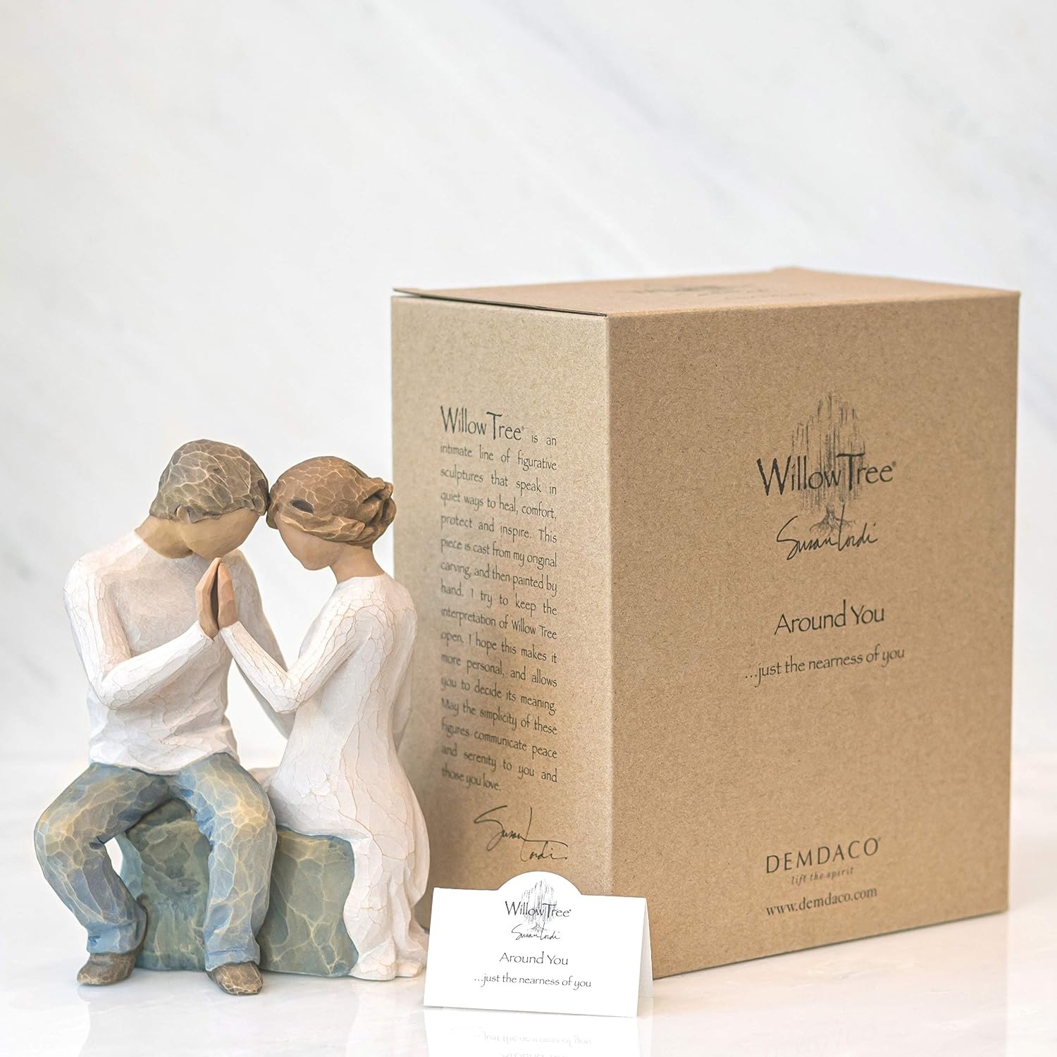 image:imageWillow Tree Around You Sculpted HandPainted Figure Cast from a Susan Lordi Original Carving Expression of Love and Caring Display on Shelf Table or Mantel Fitted Gift BoxAround You