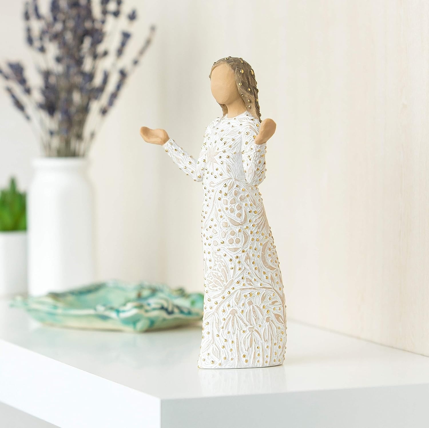 image:imageWillow Tree Everyday Blessings Sculpted HandPainted Figure with Gold Leaf Cast from a Susan Lordi Original Carving Thoughtful Keepsake Gift for Loved Ones Includes Enclosure Card Fitted Gift BoxEveryday Blessing