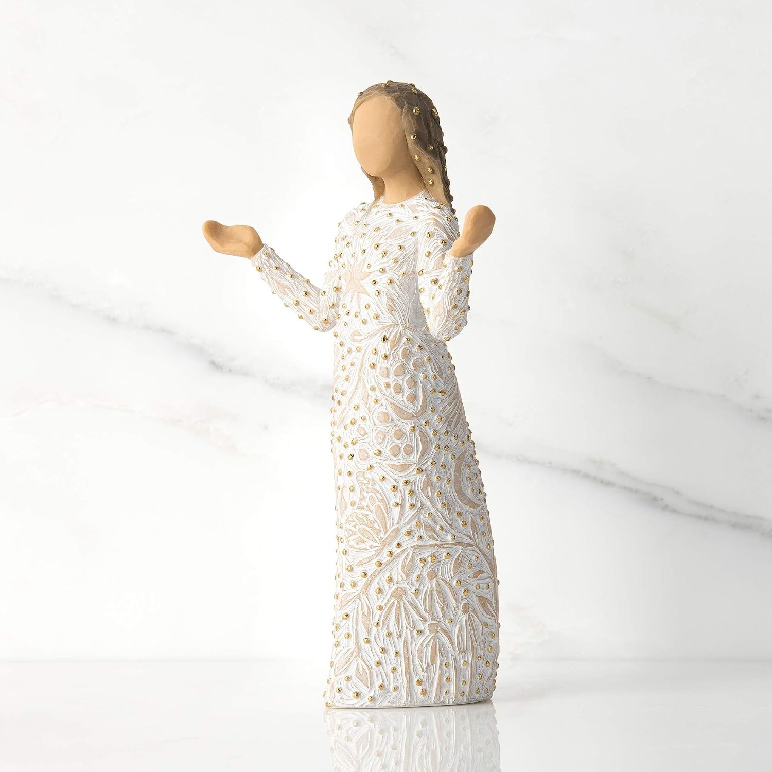image:imageWillow Tree Everyday Blessings Sculpted HandPainted Figure with Gold Leaf Cast from a Susan Lordi Original Carving Thoughtful Keepsake Gift for Loved Ones Includes Enclosure Card Fitted Gift BoxEveryday Blessing