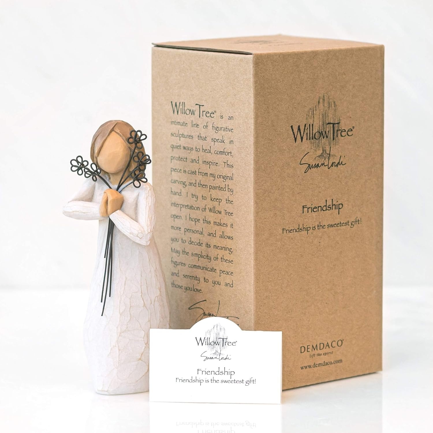 image:imageWillow Tree Friendship Sculpted HandPainted Figure Cast from a Susan Lordi Original Carving Heartfelt Gift Expressing Love and Warmth Display on Shelf Table or MantelFriendship