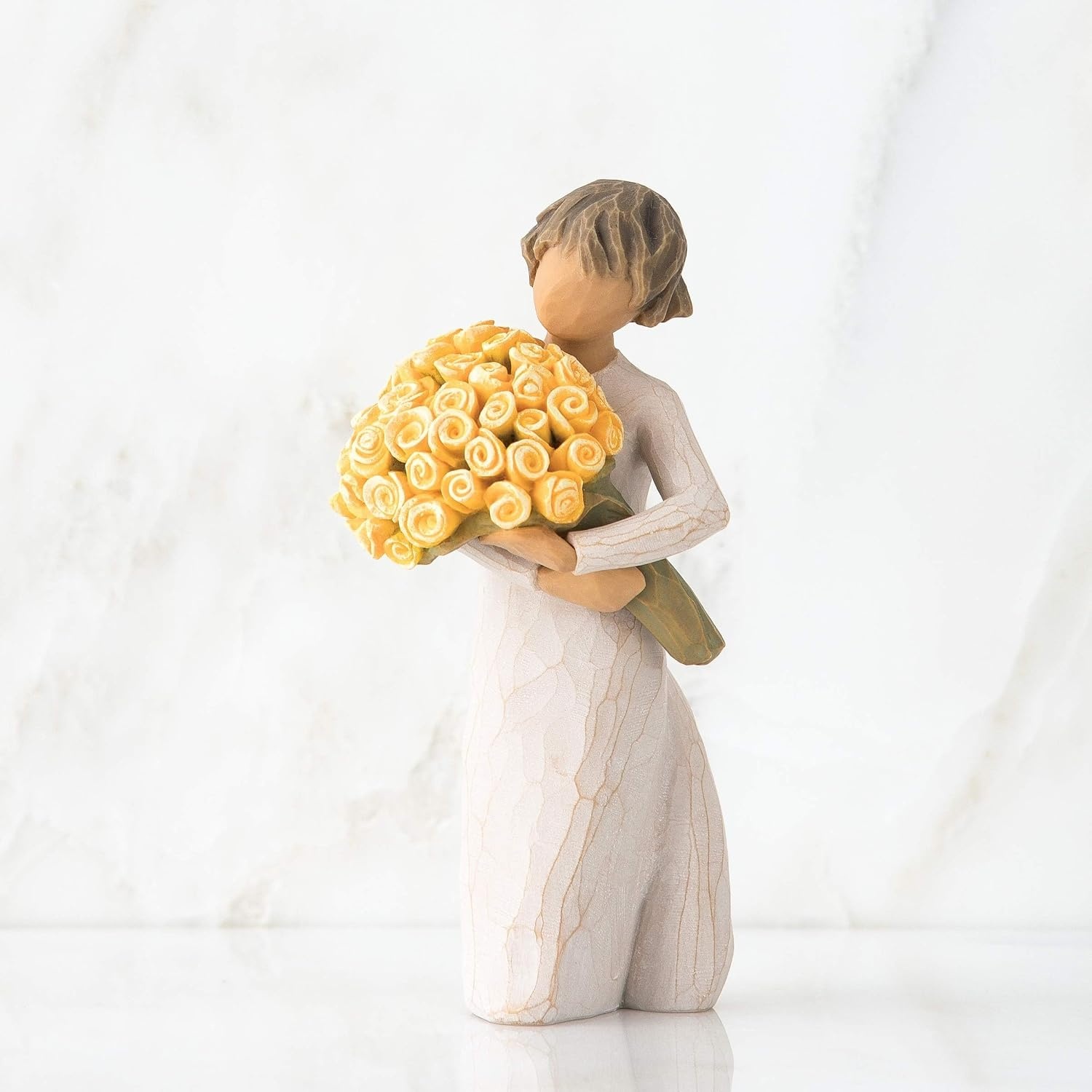 image:imageWillow Tree Good Cheer Wishing You Sunny Days of Happiness A Gift to Celebrate Friendships for Those Who Love Flowers Sculpted HandPainted FigureYellow Roses