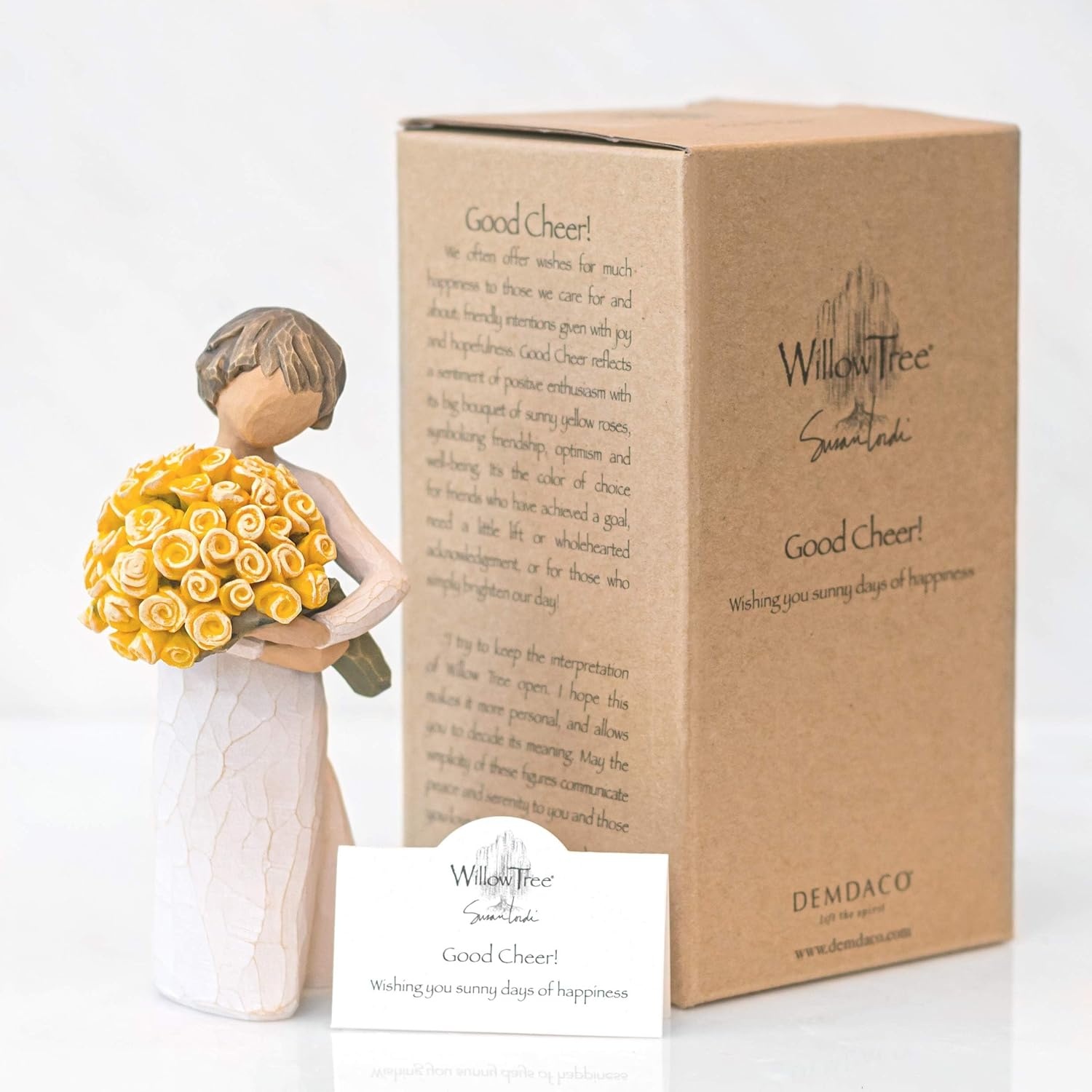 image:imageWillow Tree Good Cheer Wishing You Sunny Days of Happiness A Gift to Celebrate Friendships for Those Who Love Flowers Sculpted HandPainted FigureYellow Roses