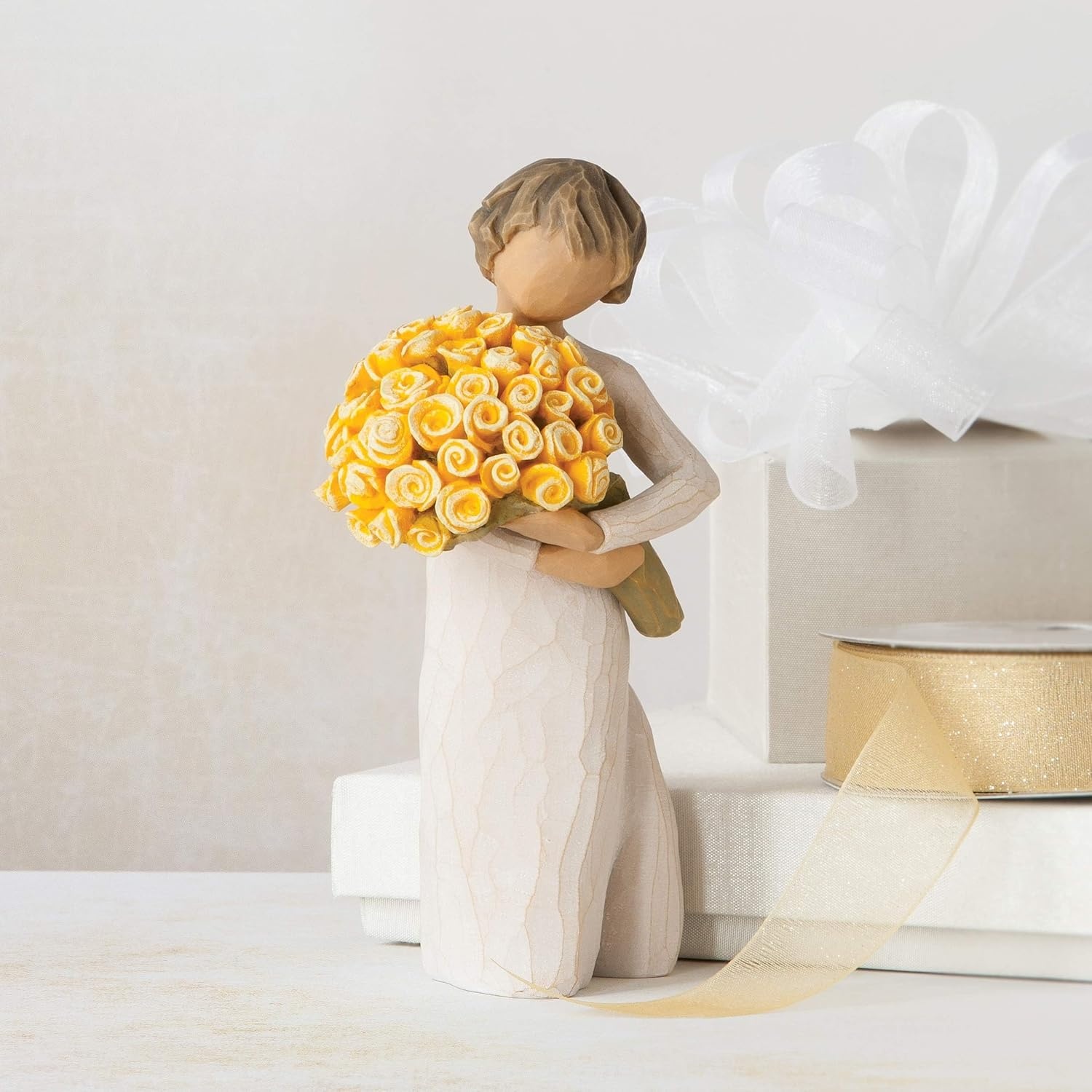 image:imageWillow Tree Good Cheer Wishing You Sunny Days of Happiness A Gift to Celebrate Friendships for Those Who Love Flowers Sculpted HandPainted FigureYellow Roses