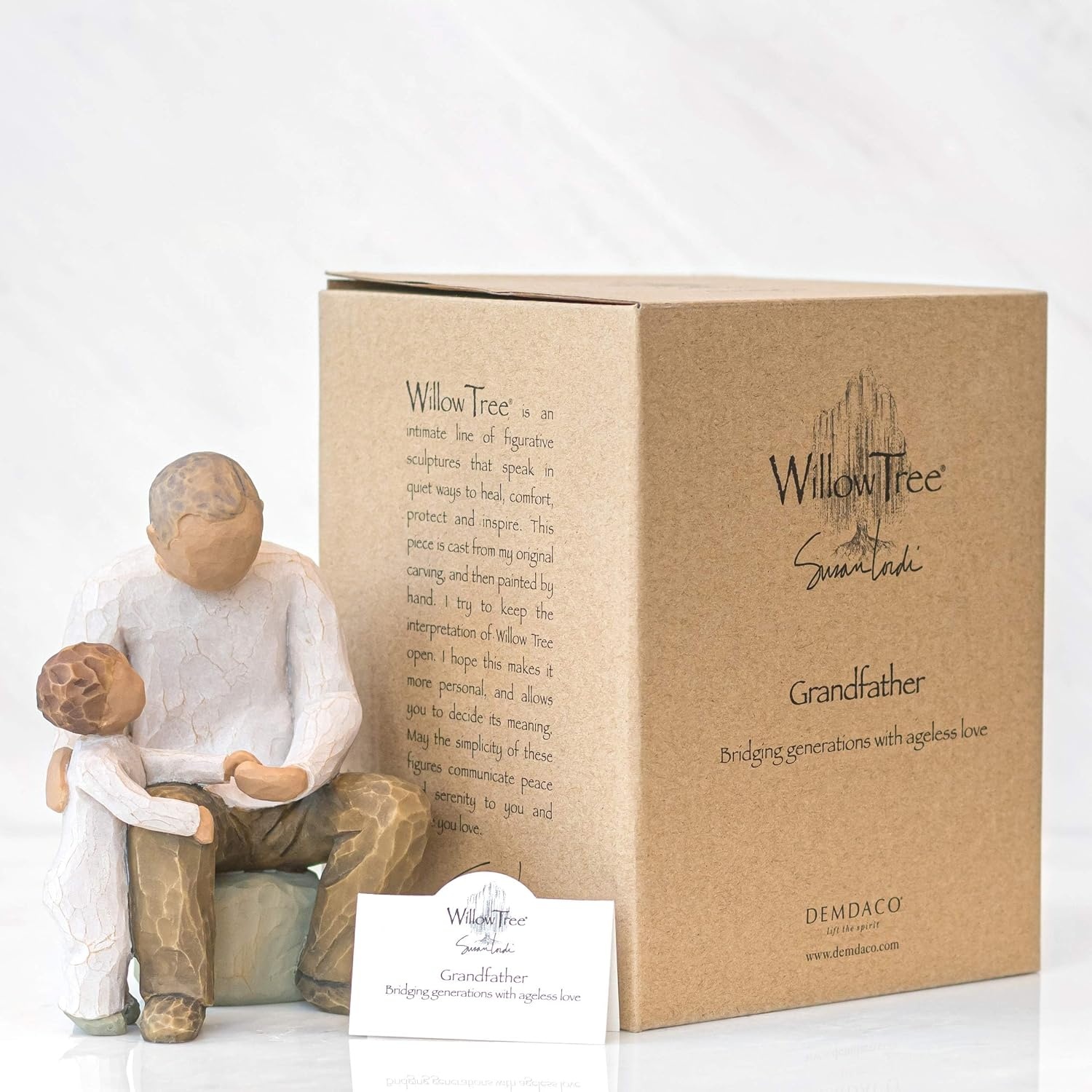image:imageWillow Tree Grandfather Sculpted HandPainted Figure Cast from a Susan Lordi Original Carving Gift Expressing Love and Caring Includes Enclosure Card Display on MantelGrandfather