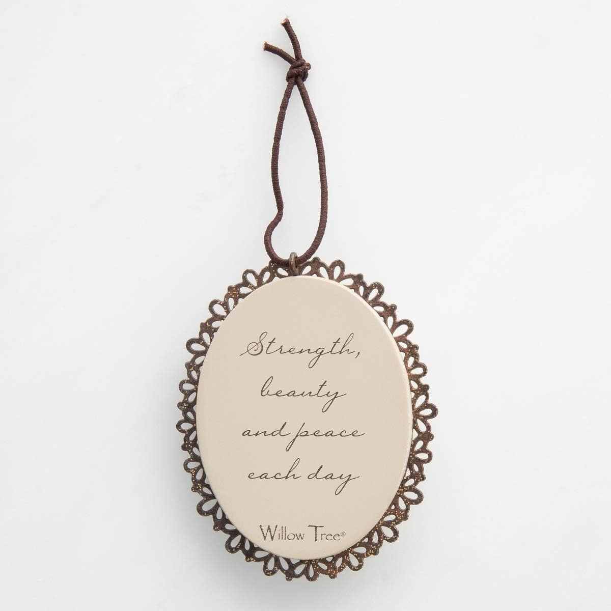 image:imageWillow Tree Remembrance MetalEdged Ornament HandPainted Bas Relief BasRelief Figure Holding Rosemary Rust Filigree Edge Cast from a Susan Lordi Original Carving Ready to Hanga tree a prayer