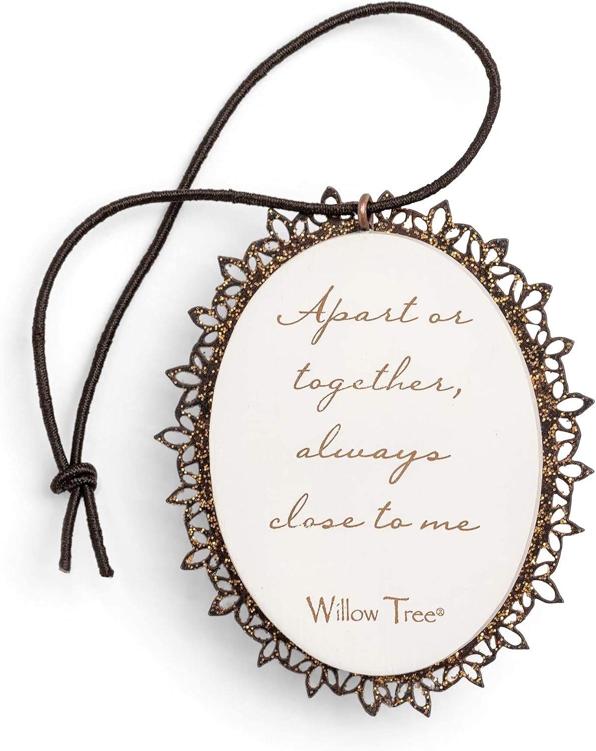 image:imageWillow Tree Remembrance MetalEdged Ornament HandPainted Bas Relief BasRelief Figure Holding Rosemary Rust Filigree Edge Cast from a Susan Lordi Original Carving Ready to HangClose to Me