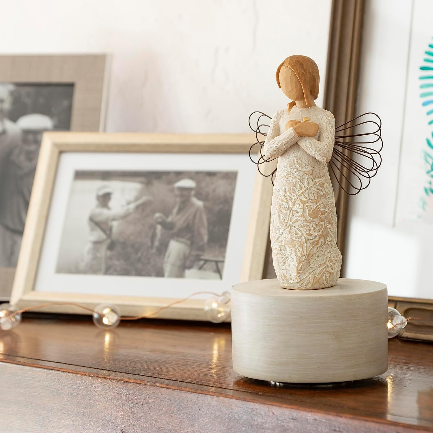 image:imageWillow Tree Remembrance Musical Sculpted HandPainted Musical Figure Plays a Melody Designed by Artist Susan Lordi Sentiment on Enclosure Card Ready to Display on Shelf or Table