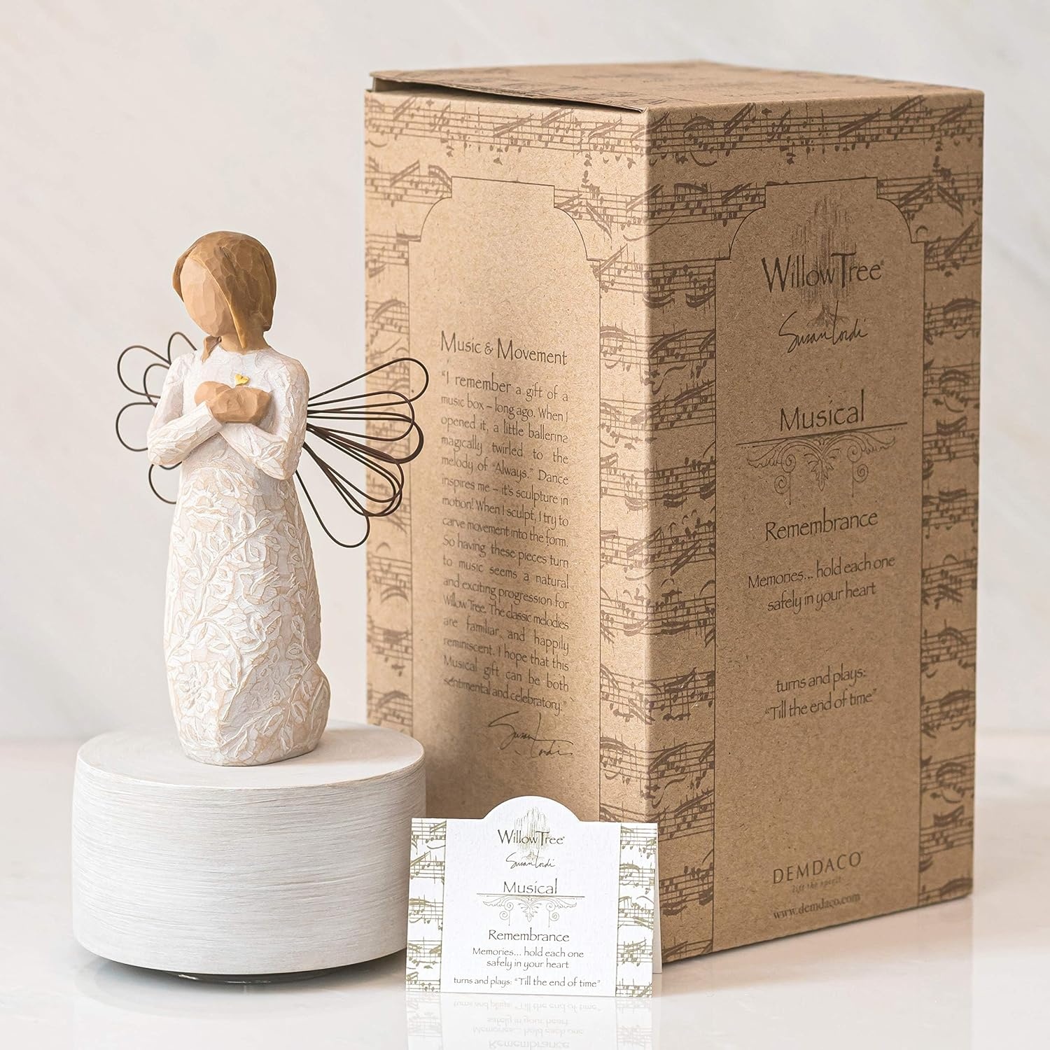 image:imageWillow Tree Remembrance Musical Sculpted HandPainted Musical Figure Plays a Melody Designed by Artist Susan Lordi Sentiment on Enclosure Card Ready to Display on Shelf or Table