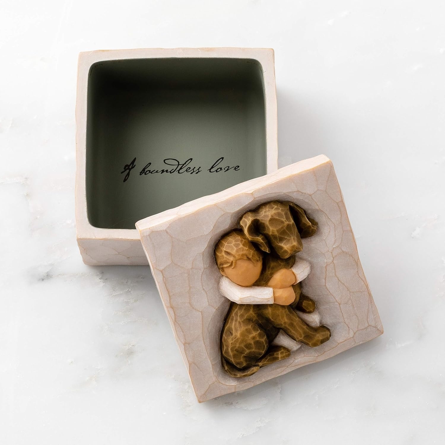 image:imageWillow Tree Sister mine Keepsake Box sculpted handpainted Keepsake Box HandPainted Keepsake Box Sentimental Gift for Loved Ones Holds Jewelry and Treasures Sculpted by Artist Susan LordiHug dark dog