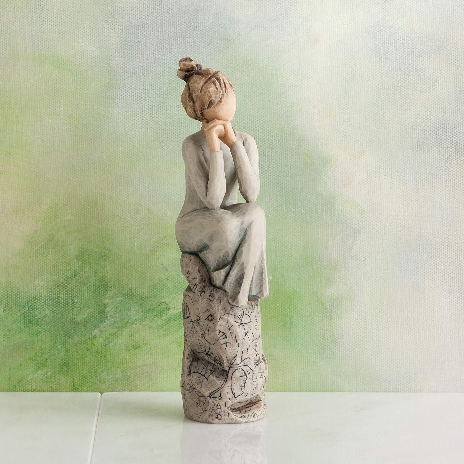 image:imageWillow Tree Tapestry Sculpted HandPainted Figure with Gold Leaf Cast from a Susan Lordi Original Carving Gift Offering Comfort Peace Support and Inner Strength Includes Enclosure CardPatience
