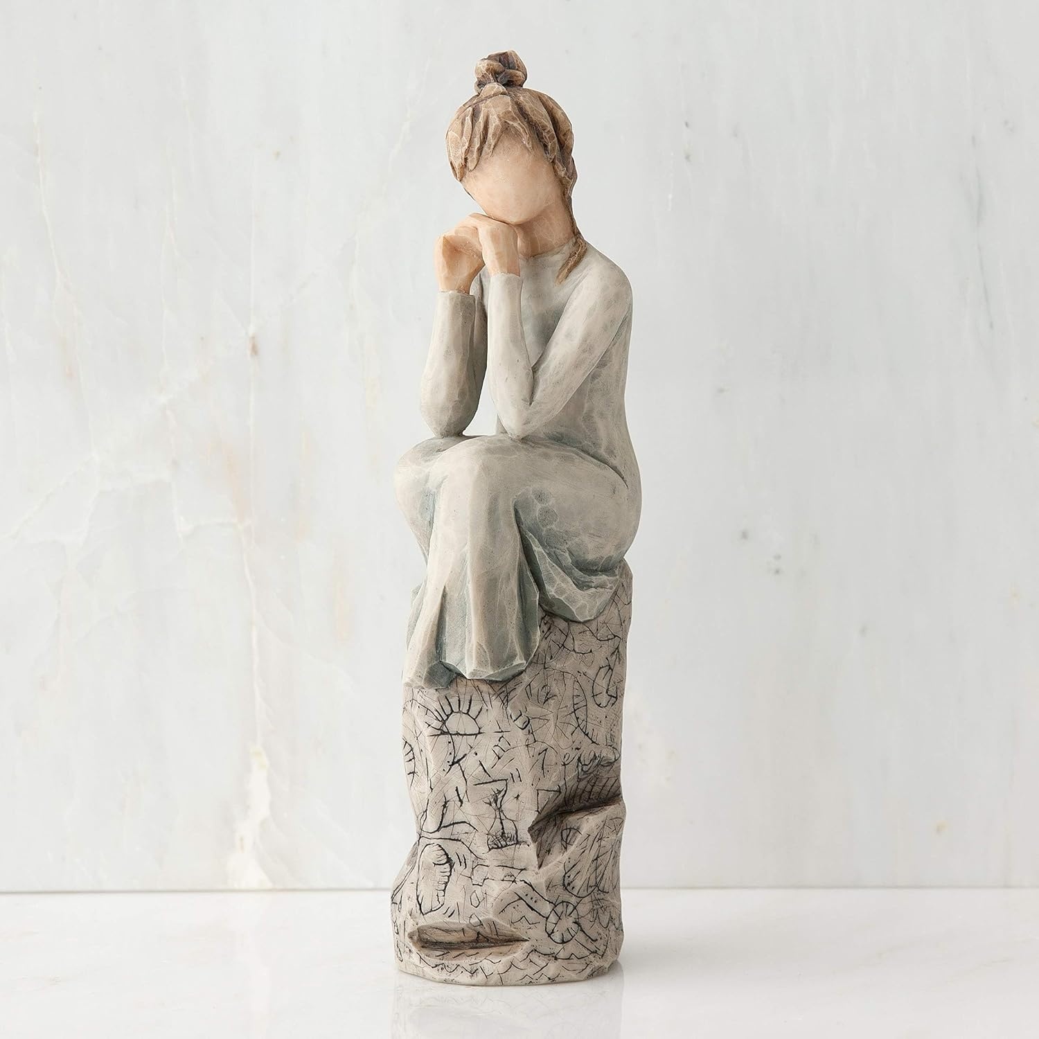 image:imageWillow Tree Tapestry Sculpted HandPainted Figure with Gold Leaf Cast from a Susan Lordi Original Carving Gift Offering Comfort Peace Support and Inner Strength Includes Enclosure CardPatience