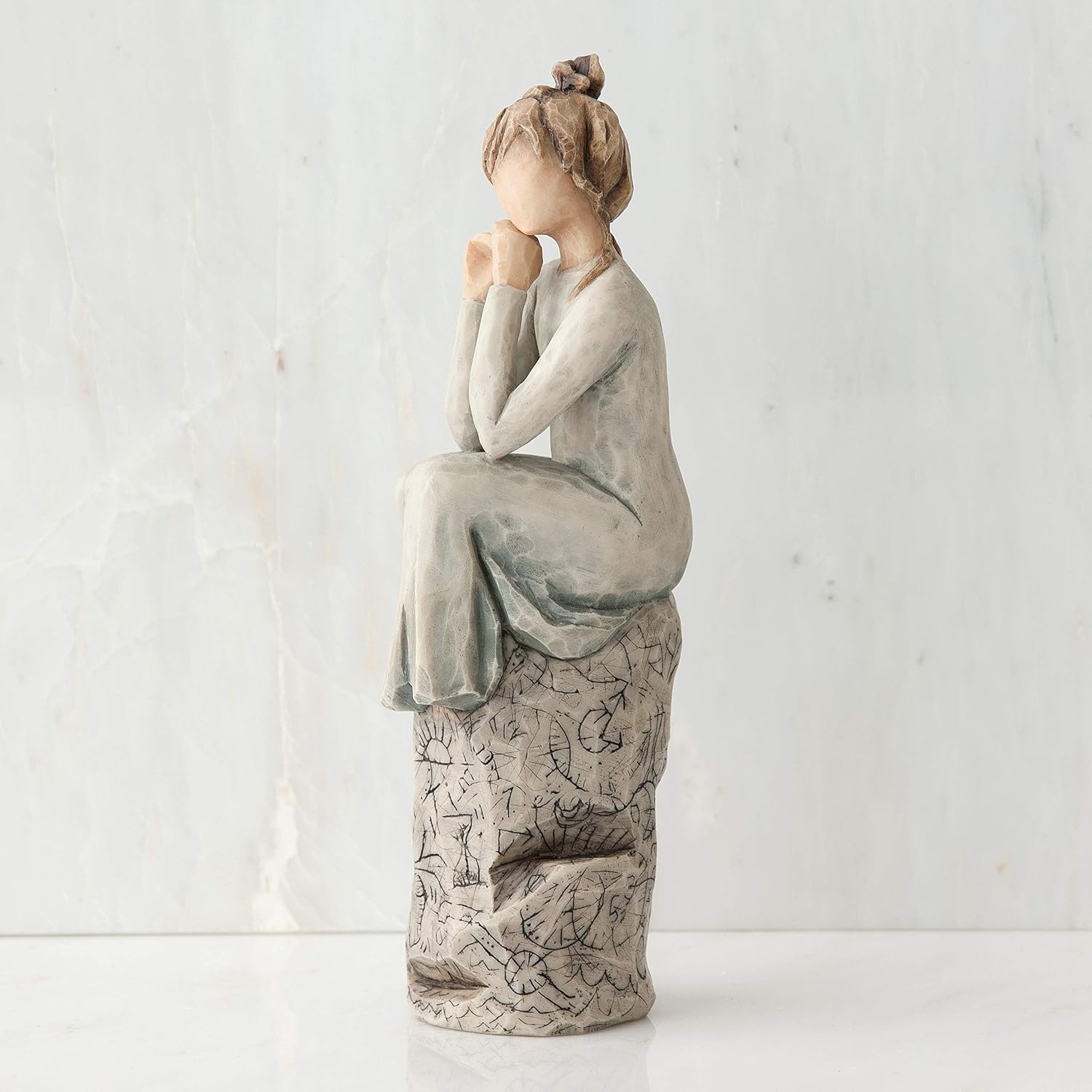 image:imageWillow Tree Tapestry Sculpted HandPainted Figure with Gold Leaf Cast from a Susan Lordi Original Carving Gift Offering Comfort Peace Support and Inner Strength Includes Enclosure CardPatience