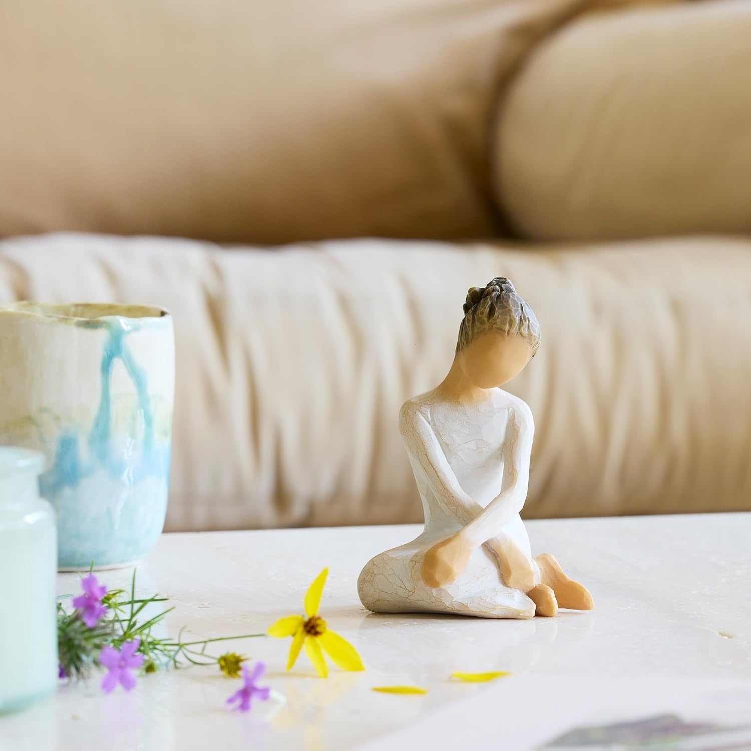 image:imageWillow Tree Tapestry Sculpted HandPainted Figure with Gold Leaf Cast from a Susan Lordi Original Carving Gift Offering Comfort Peace Support and Inner Strength Includes Enclosure CardSerenity