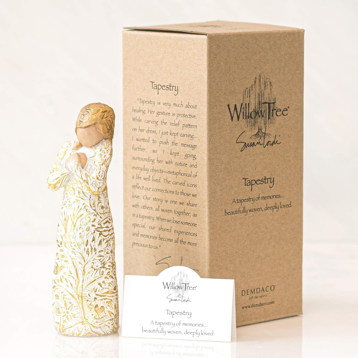 image:imageWillow Tree Tapestry Sculpted HandPainted Figure with Gold Leaf Cast from a Susan Lordi Original Carving Gift Offering Comfort Peace Support and Inner Strength Includes Enclosure CardTapestry