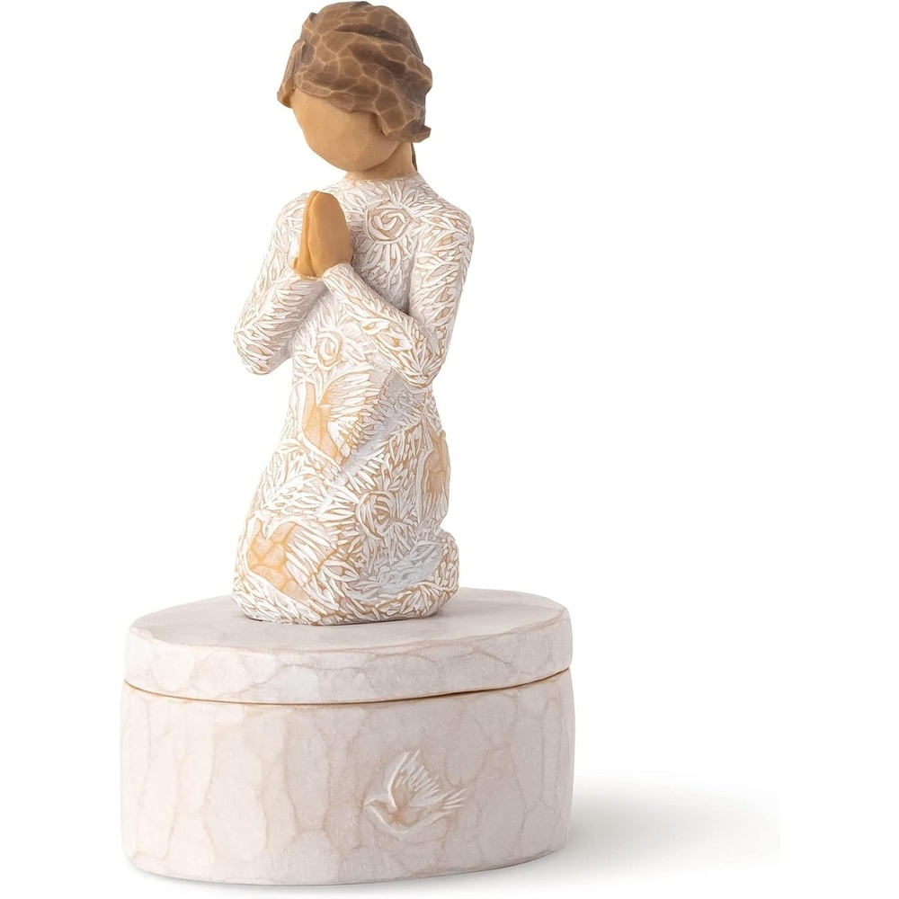 image:imageWillow Tree Prayer of Peace Sculpted HandPainted Keepsake Box Designed by Artist Susan Lordi Includes Enclosure Card Sentimental Gift for Loved Ones Meaningful Message InsideAntique