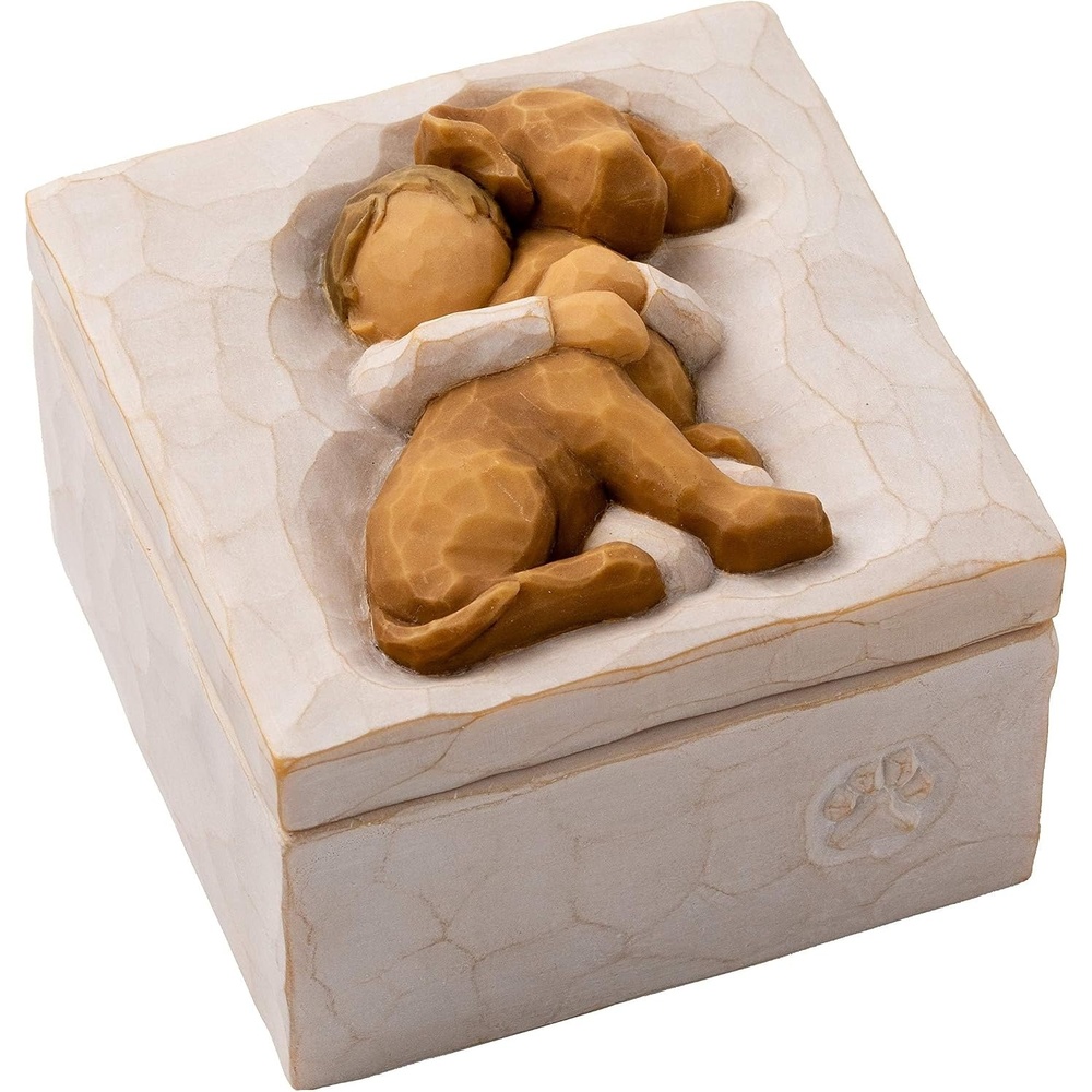 image:imageWillow Tree Sister mine Keepsake Box sculpted handpainted Keepsake Box HandPainted Keepsake Box Sentimental Gift for Loved Ones Holds Jewelry and Treasures Sculpted by Artist Susan LordiHug golden dog