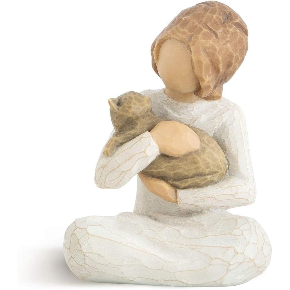 image:imageWillow Tree Thoughtful Child Darker Skin Tone amp Hair Color Sculpted HandPainted Figure Celebrates a Childs Spirit Family Grouping Keepsake Cast from a Susan Lordi Original Carving Includes Enclosure CardLighter Skin Tones Hair Color