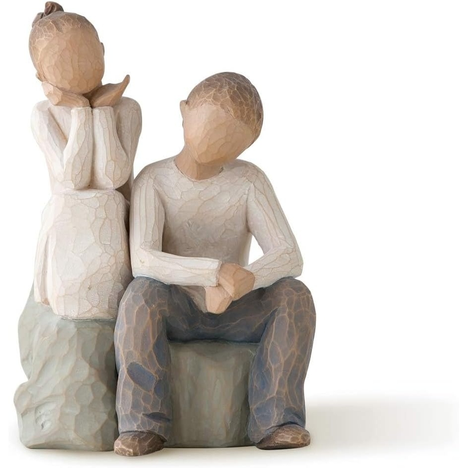 image:imageWillow Tree We are Three Sculpted HandPainted Figure Darker Skin  Cast from a Susan Lordi Original Carving Celebrates Close Bonds Meaningful Relationships Thoughtful Keepsake Gift IdeaBrother and Sister