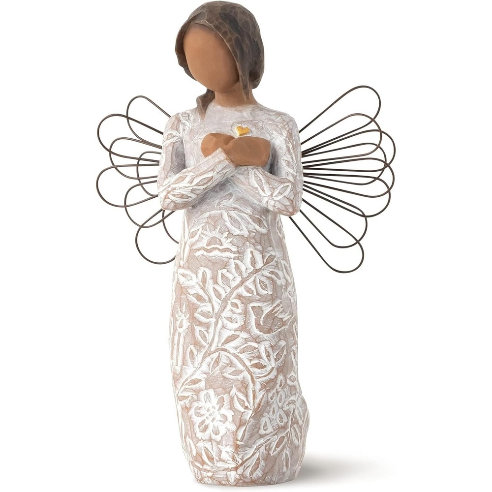 image:imageWillow Tree Wishing Sculpted HandPainted Resin Figure Offering Comfort Healing Love and Caring Cast from a Susan Lordi Original Carving Keepsake with Enclosure CardAngel of Caring