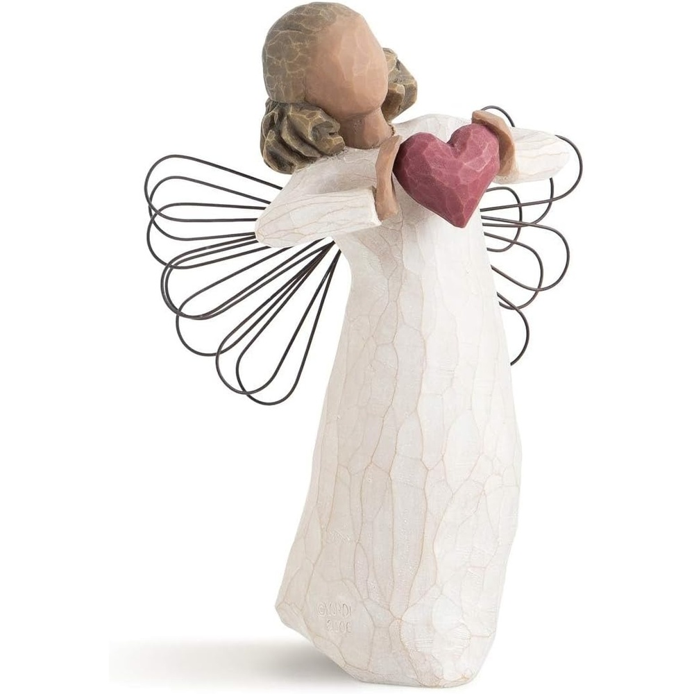 image:imageWillow Tree Wishing Sculpted HandPainted Resin Figure  Offering Comfort Healing Love and Caring Cast from a Susan Lordi Original Carving Keepsake with Enclosure CardRemembrance Darker Skin Angel