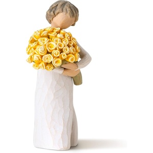 Willow Tree Good Cheer, Wishing You Sunny Days of Happiness, A Gift to Celebrate Friendships, for Those Who Love Flowers, Sculpted Hand-Painted Figure(Yellow Roses)
