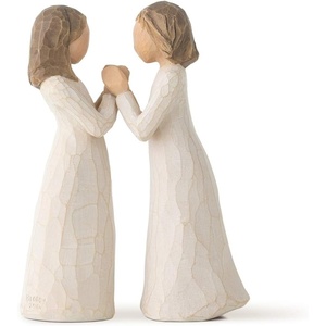 Willow Tree Sisters by Heart, Sculpted Hand-Painted Figure | Interlocking Hands, Celebrates Women’s Friendship, Cast from a Susan Lordi Original Carving, Includes Enclosure Card