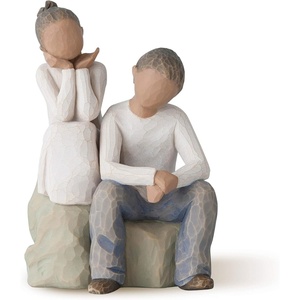 Willow Tree We are Three, Sculpted Hand-Painted Figure, Darker Skin | Cast from a Susan Lordi Original Carving, Celebrates Close Bonds, Meaningful Relationships, Thoughtful Keepsake Gift Idea(My sister)