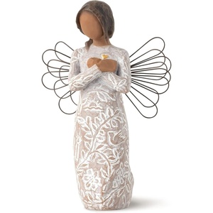 Willow Tree Wishing, Sculpted Hand-Painted Resin Figure | Offering Comfort, Healing, Love and Caring, Cast from a Susan Lordi Original Carving, Keepsake with Enclosure Card(Angel of Caring)