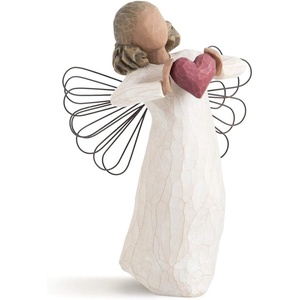 Willow Tree Wishing, Sculpted Hand-Painted Resin Figure | Offering Comfort, Healing, Love and Caring, Cast from a Susan Lordi Original Carving, Keepsake with Enclosure Card(Remembrance (Darker Skin) Angel)