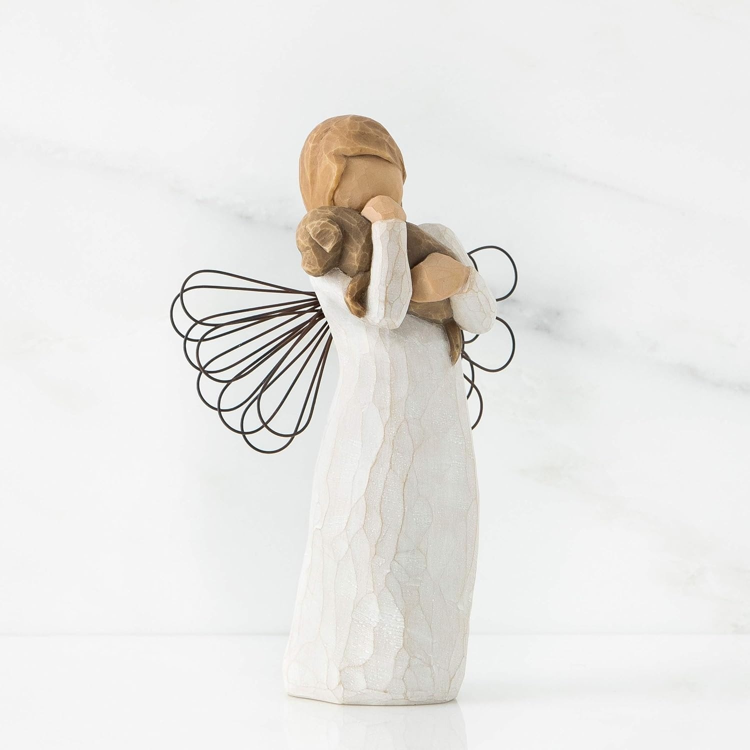 image:imageWillow Tree Angel of Friendship Figure HandPainted Dog Shelf Decor HandPainted Angel Figurine Celebrating Friendship Nature and Everyday Blessings Sculpted by Artist Susan LordiCream