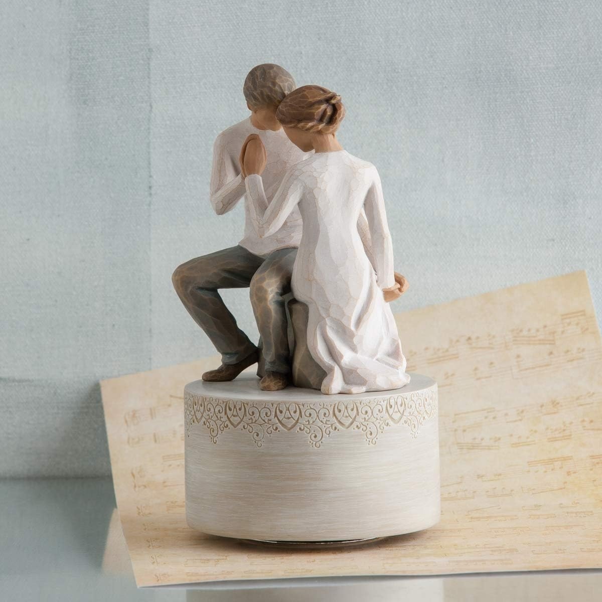 image:imageWillow Tree Around You Musical Sculpted HandPainted Musical Figure Plays a Melody Designed by Artist Susan Lordi Sentiment on Enclosure Card Ready to Display on Shelf or TableClose to me