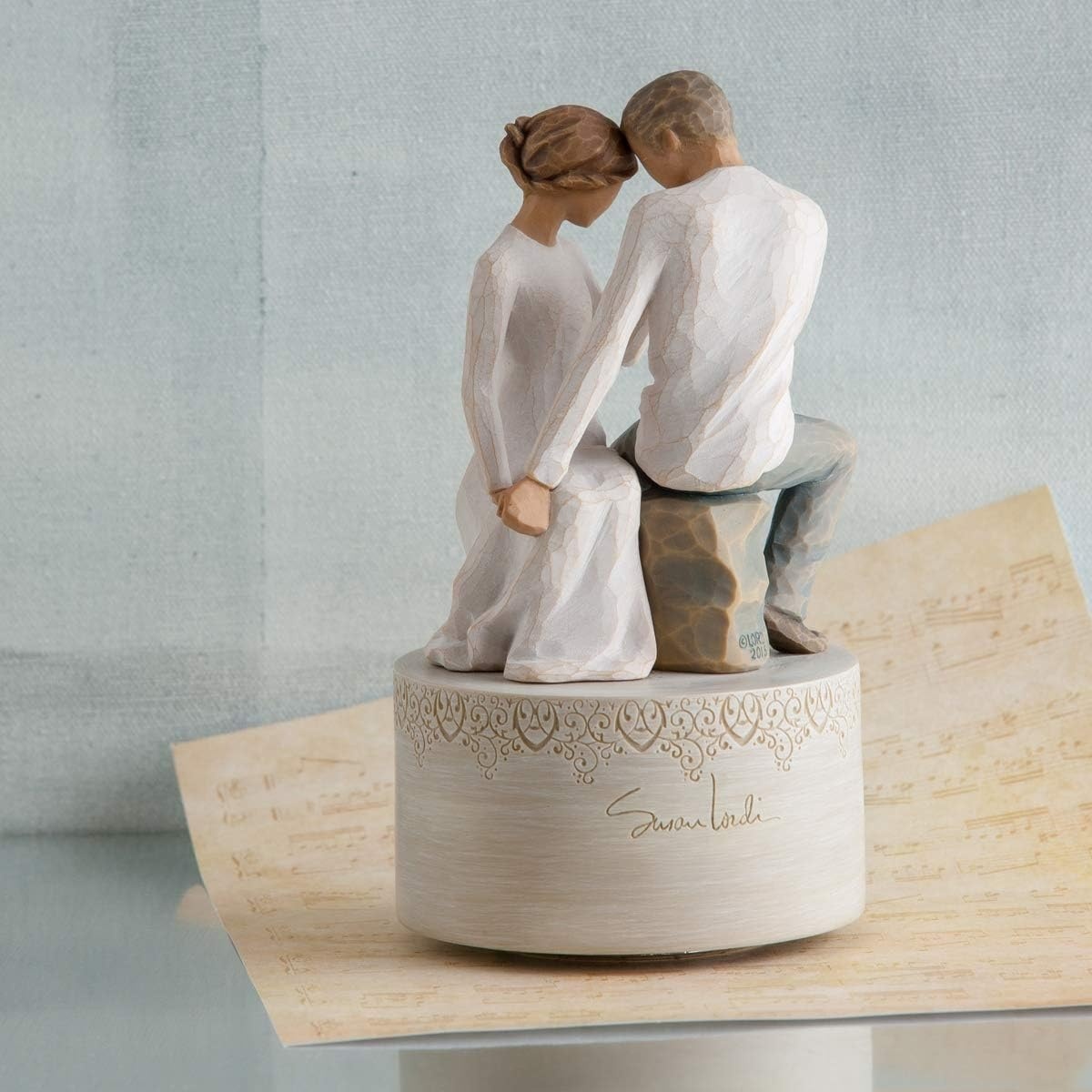 image:imageWillow Tree Around You Musical Sculpted HandPainted Musical Figure Plays a Melody Designed by Artist Susan Lordi Sentiment on Enclosure Card Ready to Display on Shelf or TableClose to me