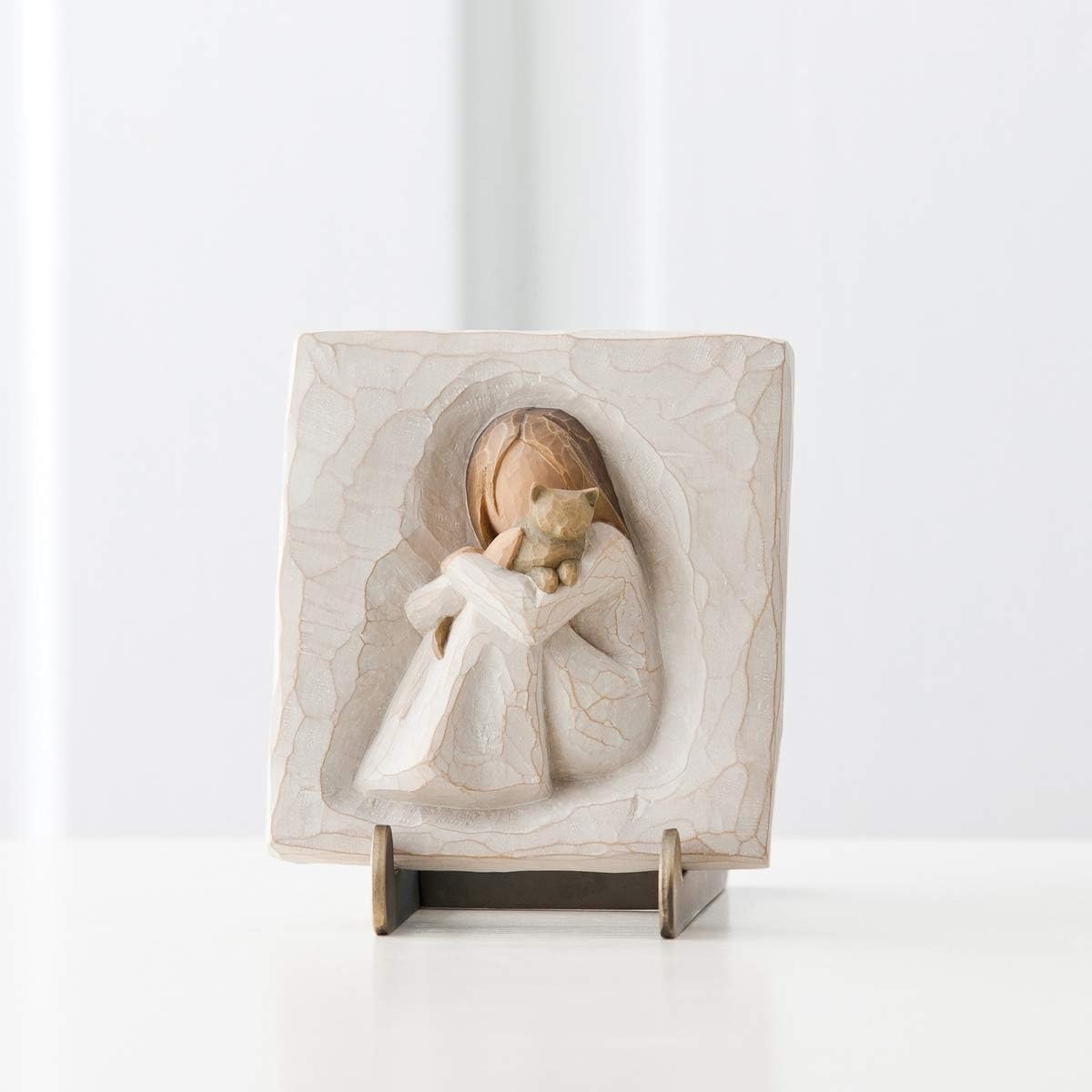 image:imageWillow Tree Comfort Sculpted HandPainted BasRelief Plaque Sentiment on Enclosure Card Keyhole Hanger for Wall Display Cast from a Susan Lordi Original CarvingNatural