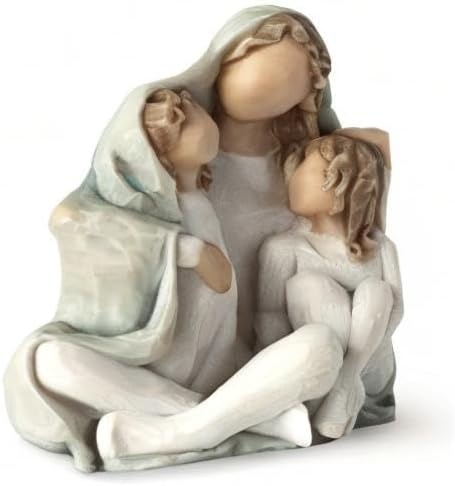 image:imageWillow Tree Cozy Close Together we Three Loving Embrace from Mother Grandmother Caregiver Nanny Depicts Playful Relationship and Imaginative Play Sculpted HandPainted FigureNatural