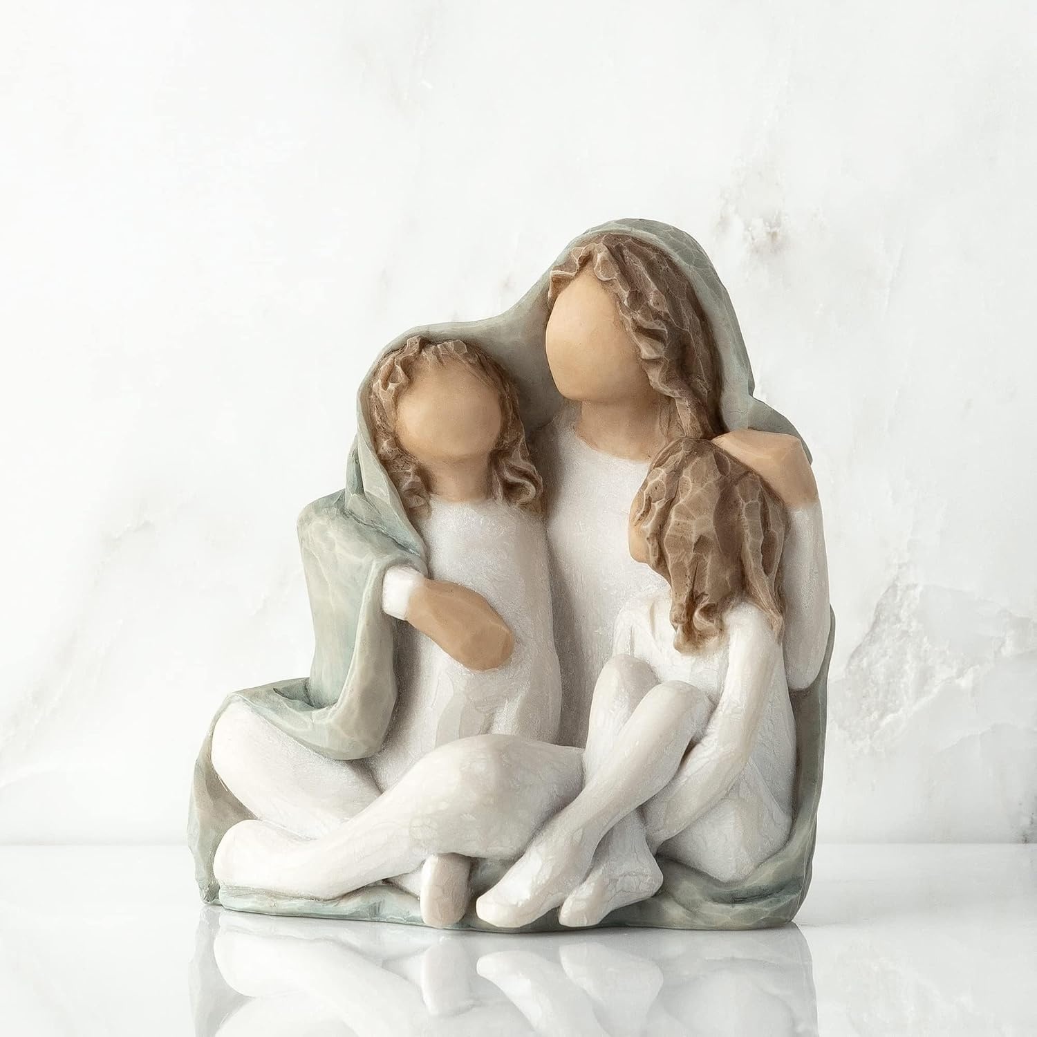 image:imageWillow Tree Cozy Close Together we Three Loving Embrace from Mother Grandmother Caregiver Nanny Depicts Playful Relationship and Imaginative Play Sculpted HandPainted FigureNatural
