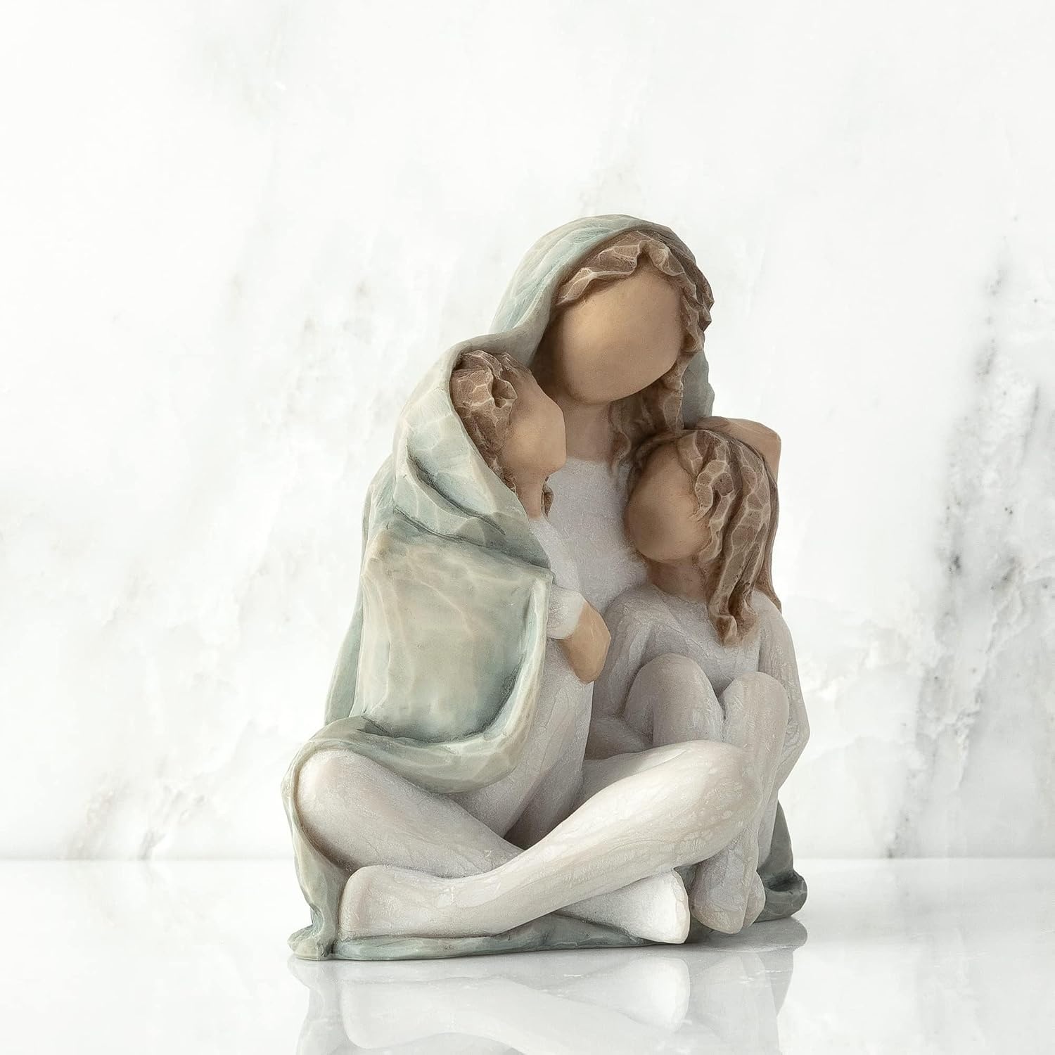 image:imageWillow Tree Cozy Close Together we Three Loving Embrace from Mother Grandmother Caregiver Nanny Depicts Playful Relationship and Imaginative Play Sculpted HandPainted FigureNatural