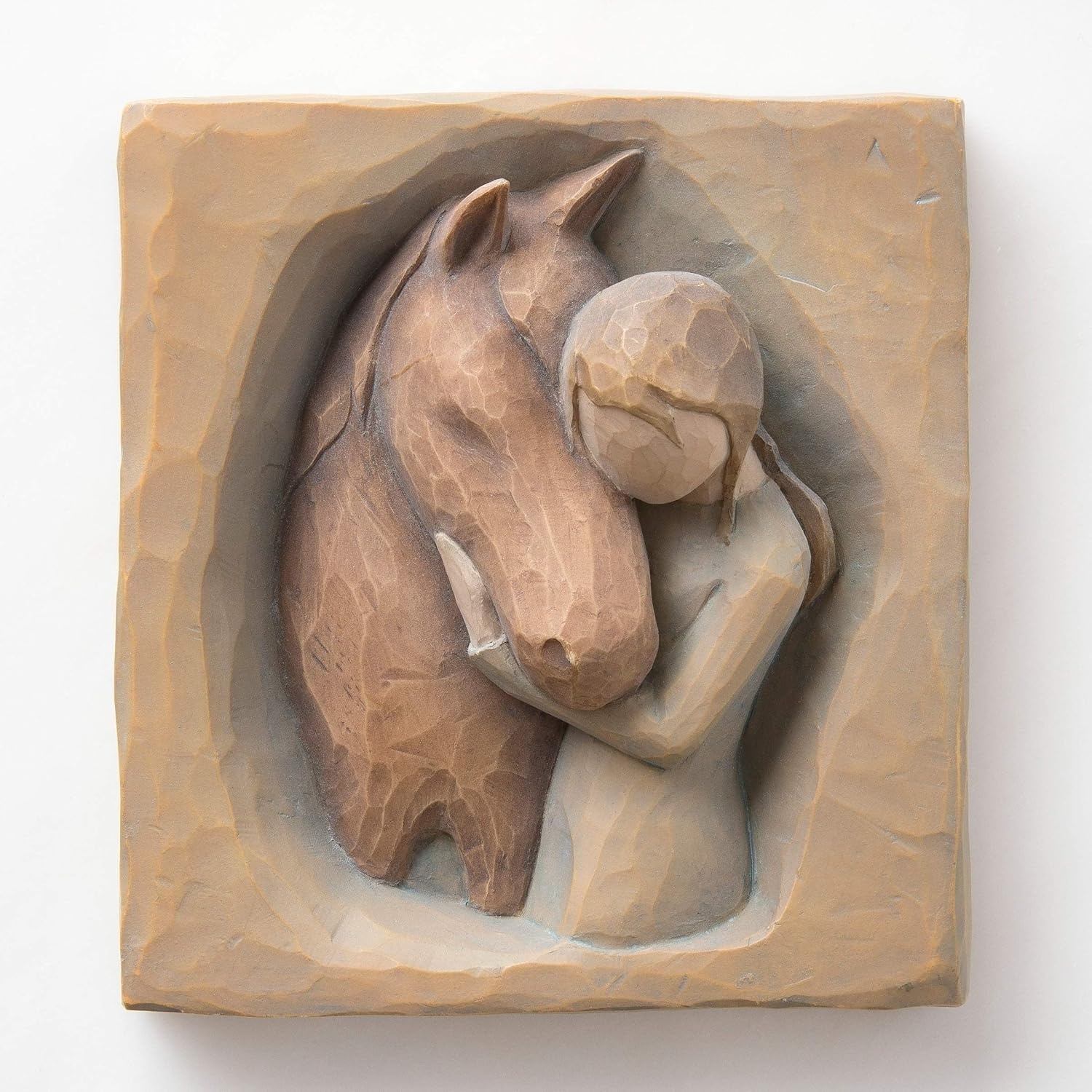 image:imageWillow Tree Duet Framed Plaque Sculpted HandPainted Bas Relief in Wood Frame Sentiment on Enclosure Card Keyhole Hanger for Wall Display Cast from a Susan Lordi Original CarvingDuet Framed