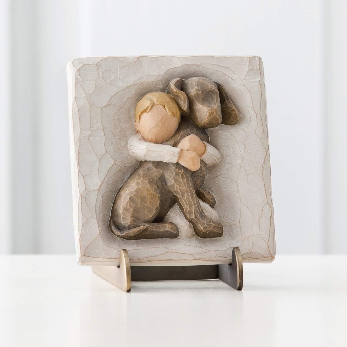 image:imageWillow Tree Duet Framed Plaque Sculpted HandPainted Bas Relief in Wood Frame Sentiment on Enclosure Card Keyhole Hanger for Wall Display Cast from a Susan Lordi Original CarvingTrue
