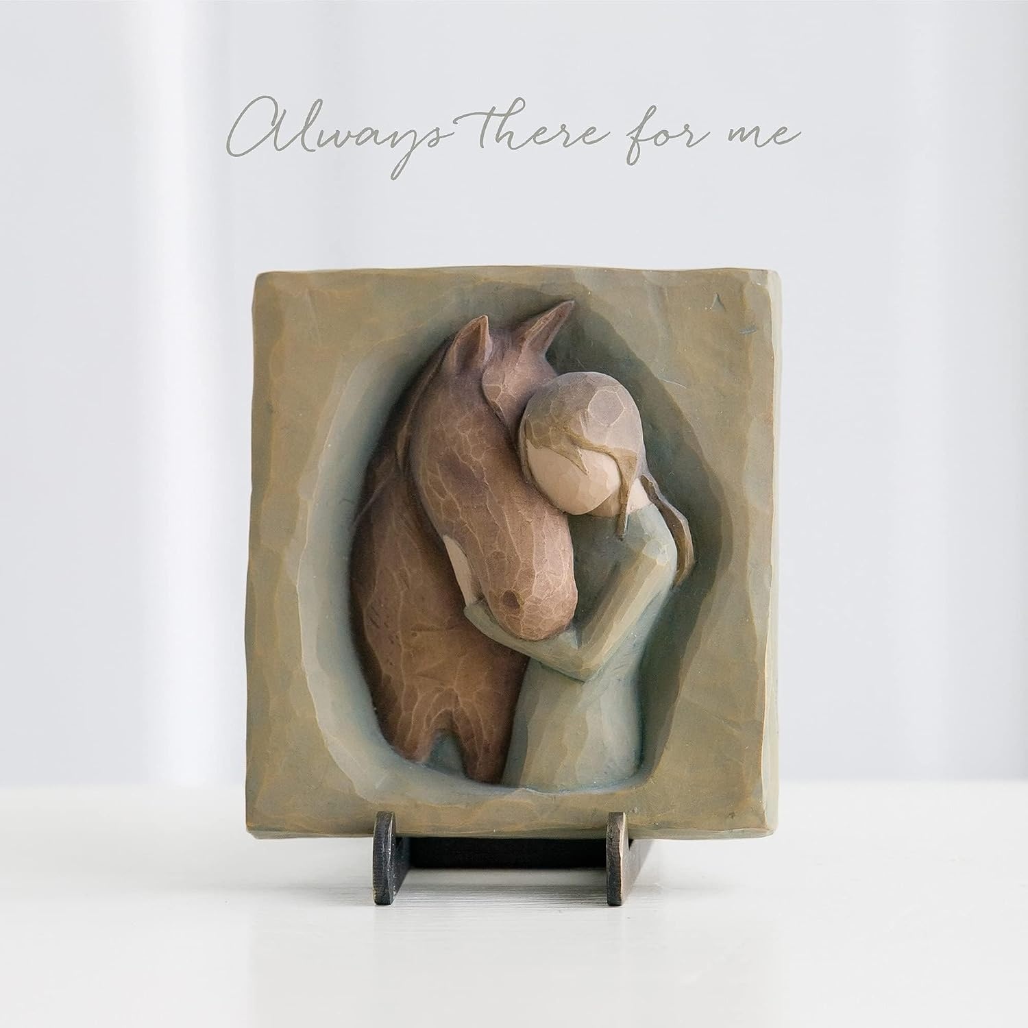 image:imageWillow Tree Duet Framed Plaque Sculpted HandPainted Bas Relief in Wood Frame Sentiment on Enclosure Card Keyhole Hanger for Wall Display Cast from a Susan Lordi Original CarvingDuet Framed