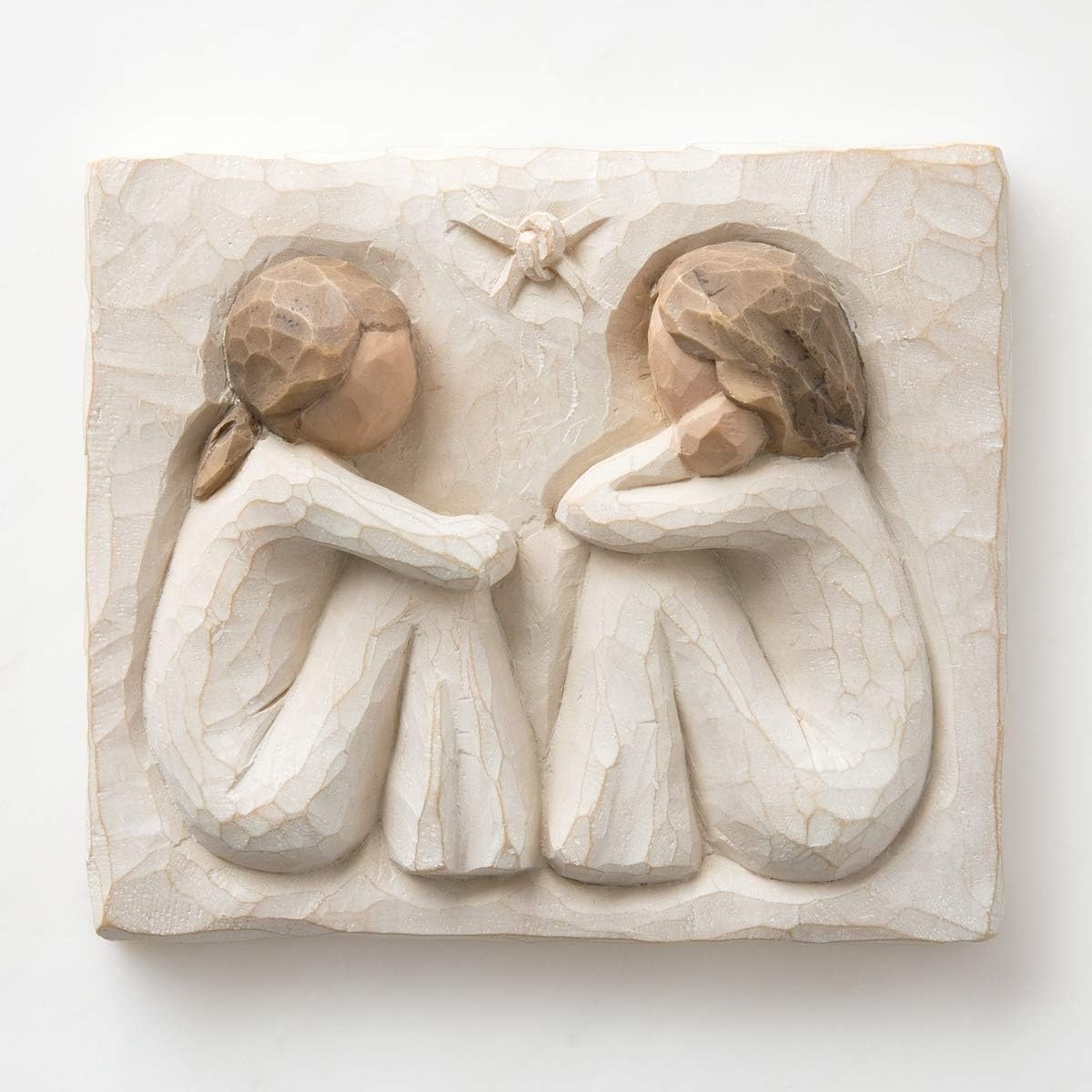 image:imageWillow Tree Friendship Forever True Forever Friends an Expression of Friendship and Sisterhood in Carved BasRelief Sculpted HandPainted Plaque Sentiment on Enclosure Card Keyhole Hanger for Wall Display Cast from a Susan Lordi Original CarvingNatural
