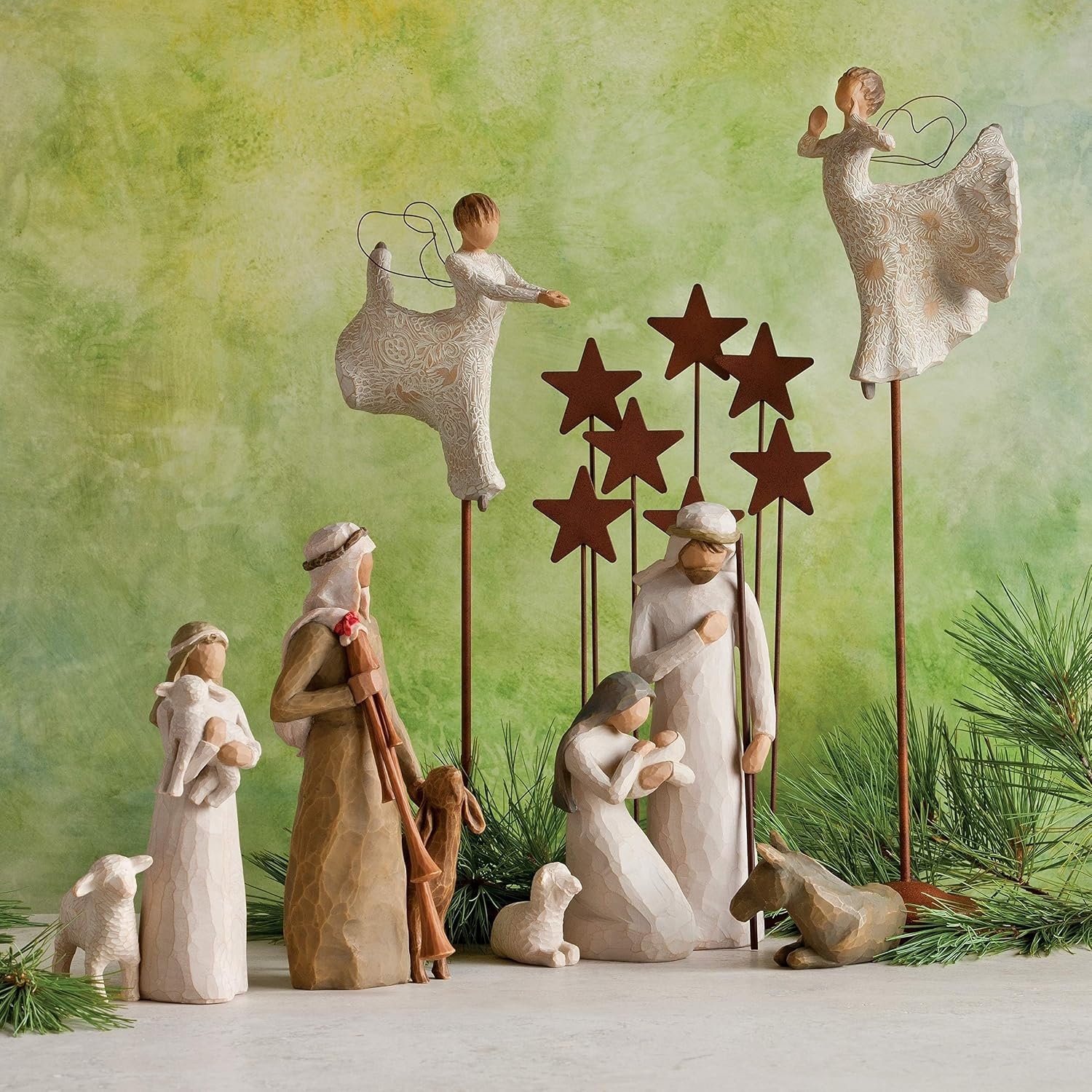image:imageWillow Tree Littlest Christmas Angel Sculpted HandPainted Figure Extends the Willow Tree Nativity Scene Designed by Artist Susan Lordi Heirloom Keepsake Display on Shelf or TableSong of Joy Angel