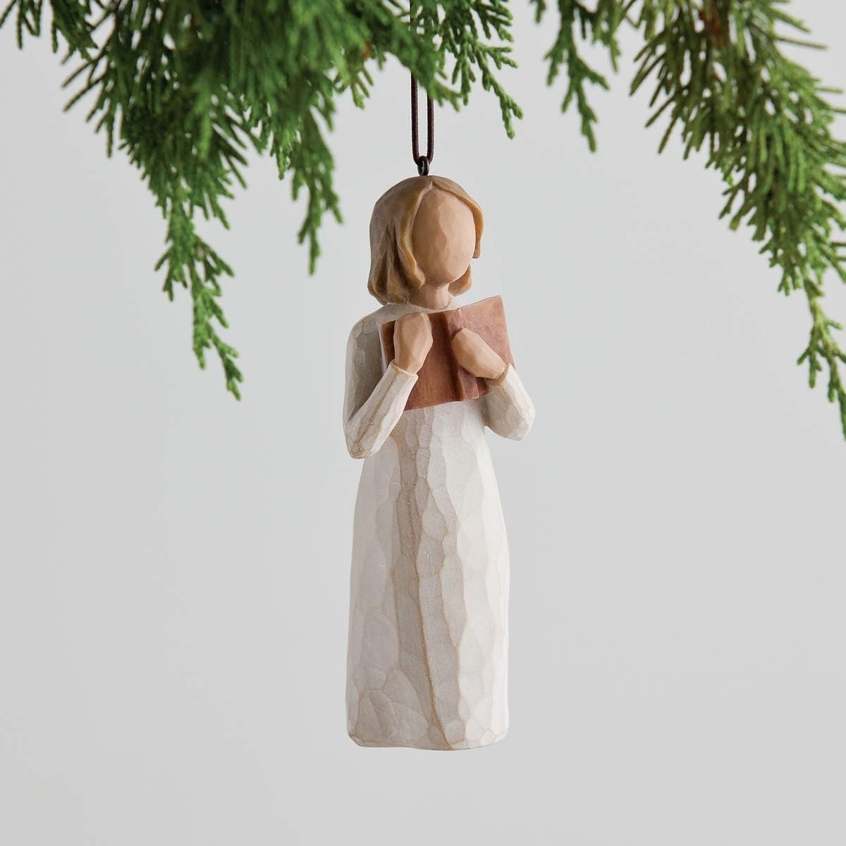 image:imageWillow Tree Love of Learning Ornament Sculpted HandPainted Figure Sentimental Keepsake Gift for Loved Ones Cast from a Susan Lordi Original Carving Cast Resin Ready to HangNatural