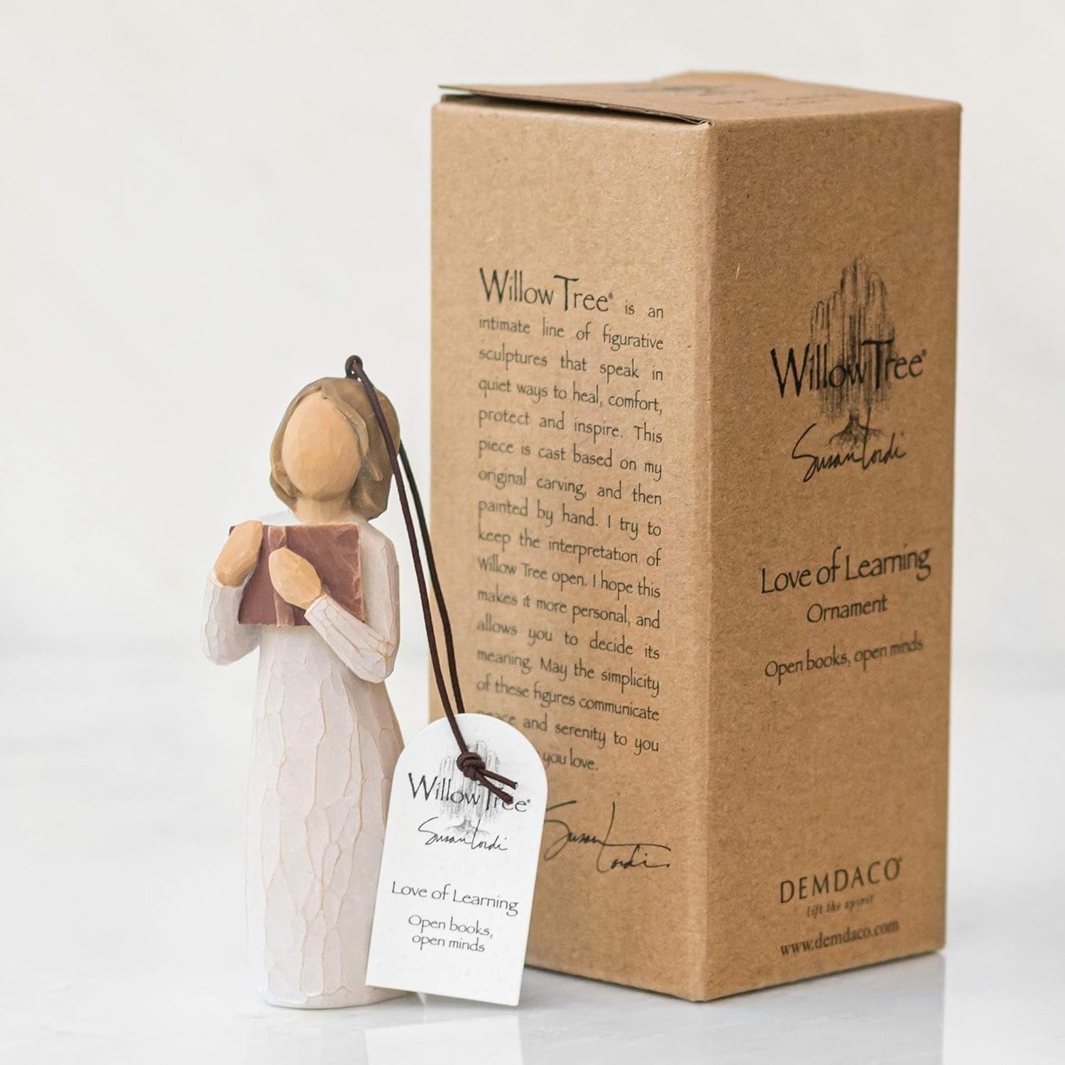 image:imageWillow Tree Love of Learning Ornament Sculpted HandPainted Figure Sentimental Keepsake Gift for Loved Ones Cast from a Susan Lordi Original Carving Cast Resin Ready to HangNatural