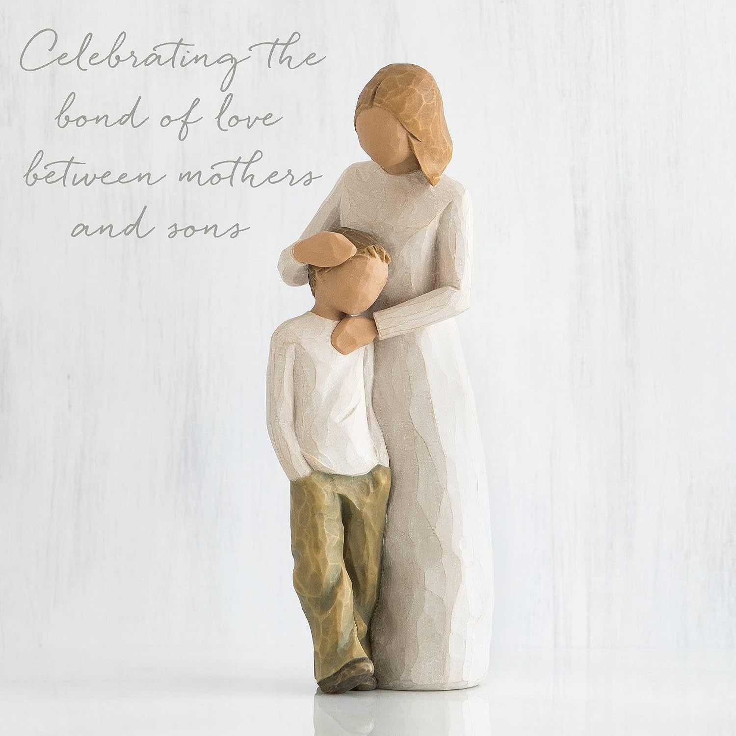 image:imageWillow Tree Mother and Son Sculpted HandPainted Figure HandPainted Resin Figurine Sculpted by Artist Susan Lordi Celebrates Loving Family Relationships Family GroupingNatural