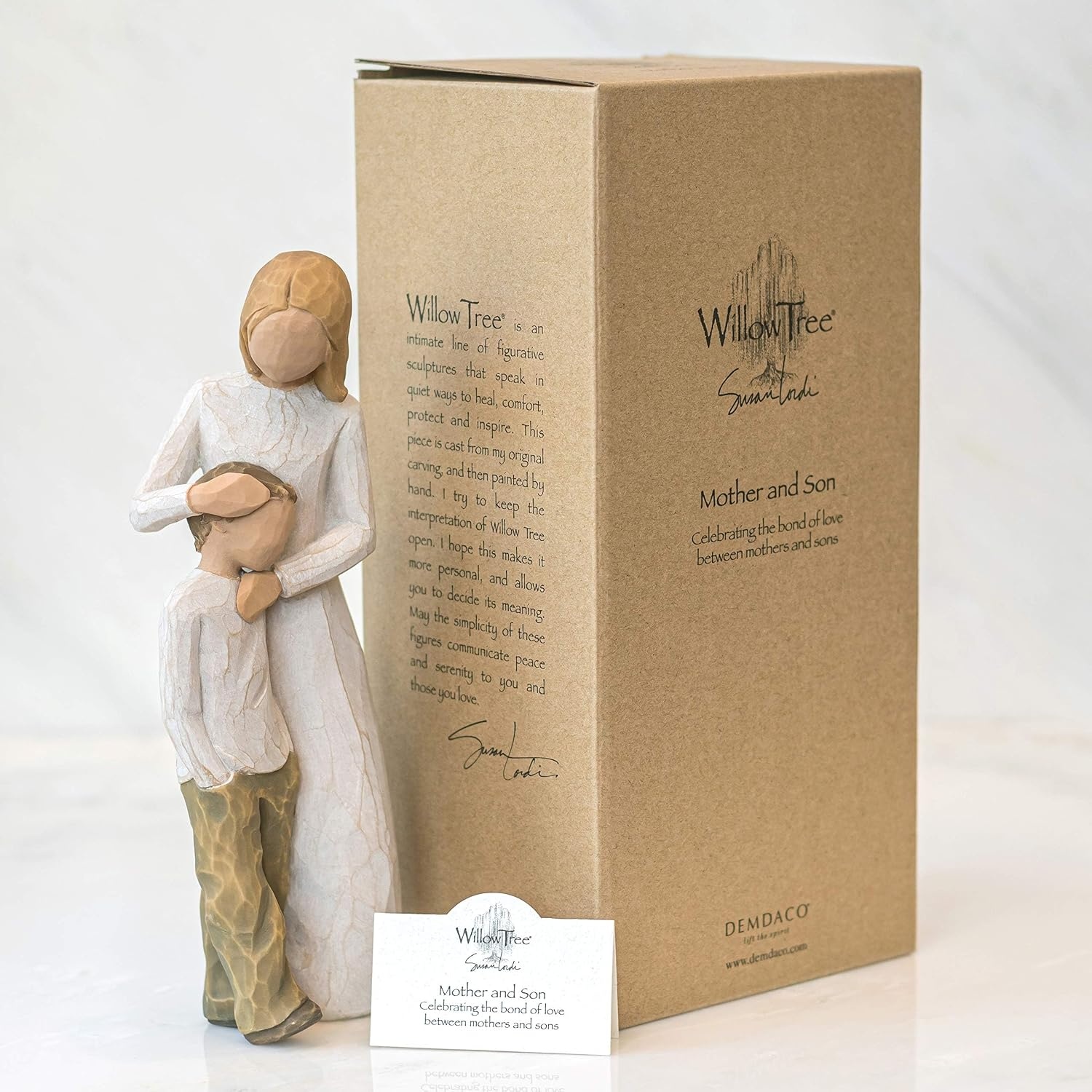 image:imageWillow Tree Mother and Son Sculpted HandPainted Figure HandPainted Resin Figurine Sculpted by Artist Susan Lordi Celebrates Loving Family Relationships Family GroupingNatural