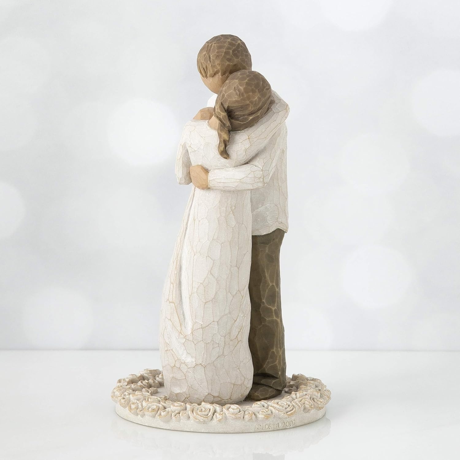 image:imageWillow Tree Promise Sculpted HandPainted Cake Topper Cast from a Susan Lordi Original Carving Carved Flower Base LeadFree and FoodSafe Materials Sentiment on Enclosure CardTogether