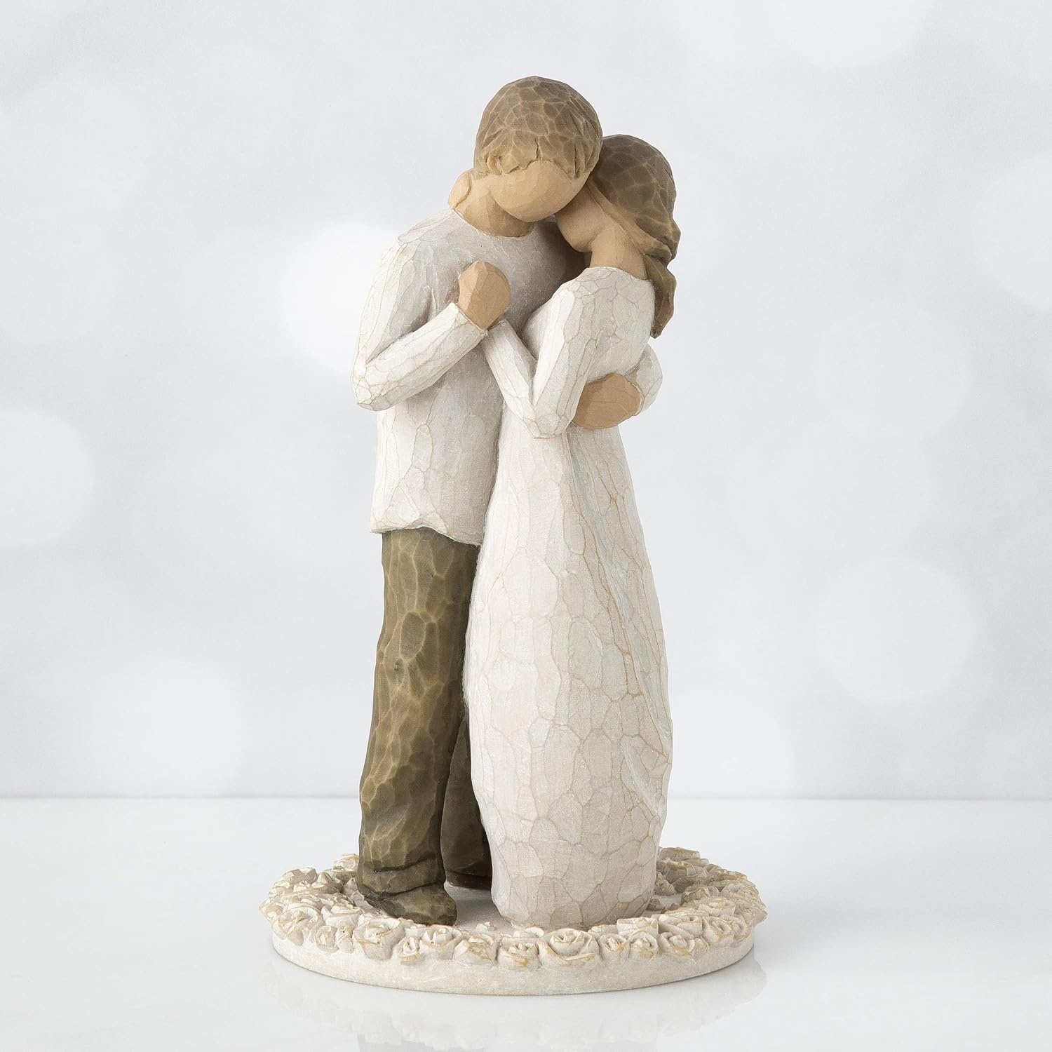 image:imageWillow Tree Promise Sculpted HandPainted Cake Topper Cast from a Susan Lordi Original Carving Carved Flower Base LeadFree and FoodSafe Materials Sentiment on Enclosure CardTogether