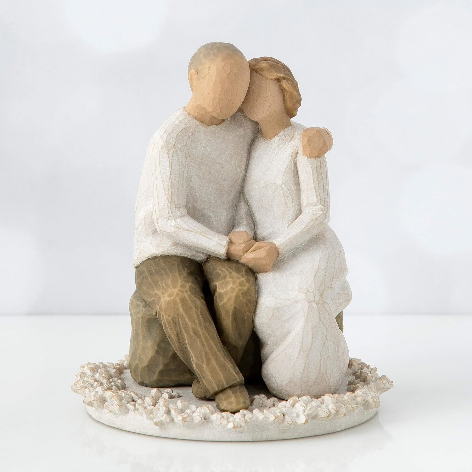 image:imageWillow Tree Promise Sculpted HandPainted Cake Topper Cast from a Susan Lordi Original Carving Carved Flower Base LeadFree and FoodSafe Materials Sentiment on Enclosure CardAnniversary