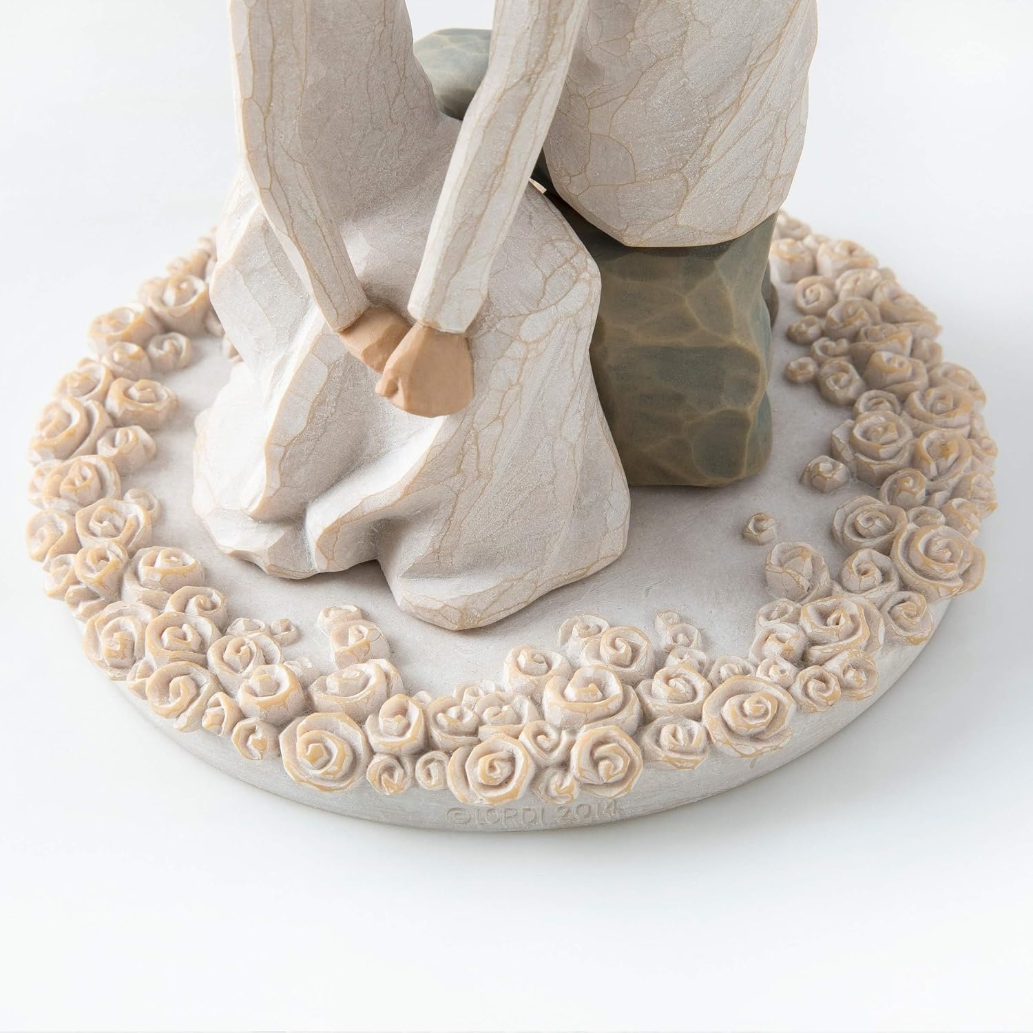 image:imageWillow Tree Promise Sculpted HandPainted Cake Topper Cast from a Susan Lordi Original Carving Carved Flower Base LeadFree and FoodSafe Materials Sentiment on Enclosure CardPromise