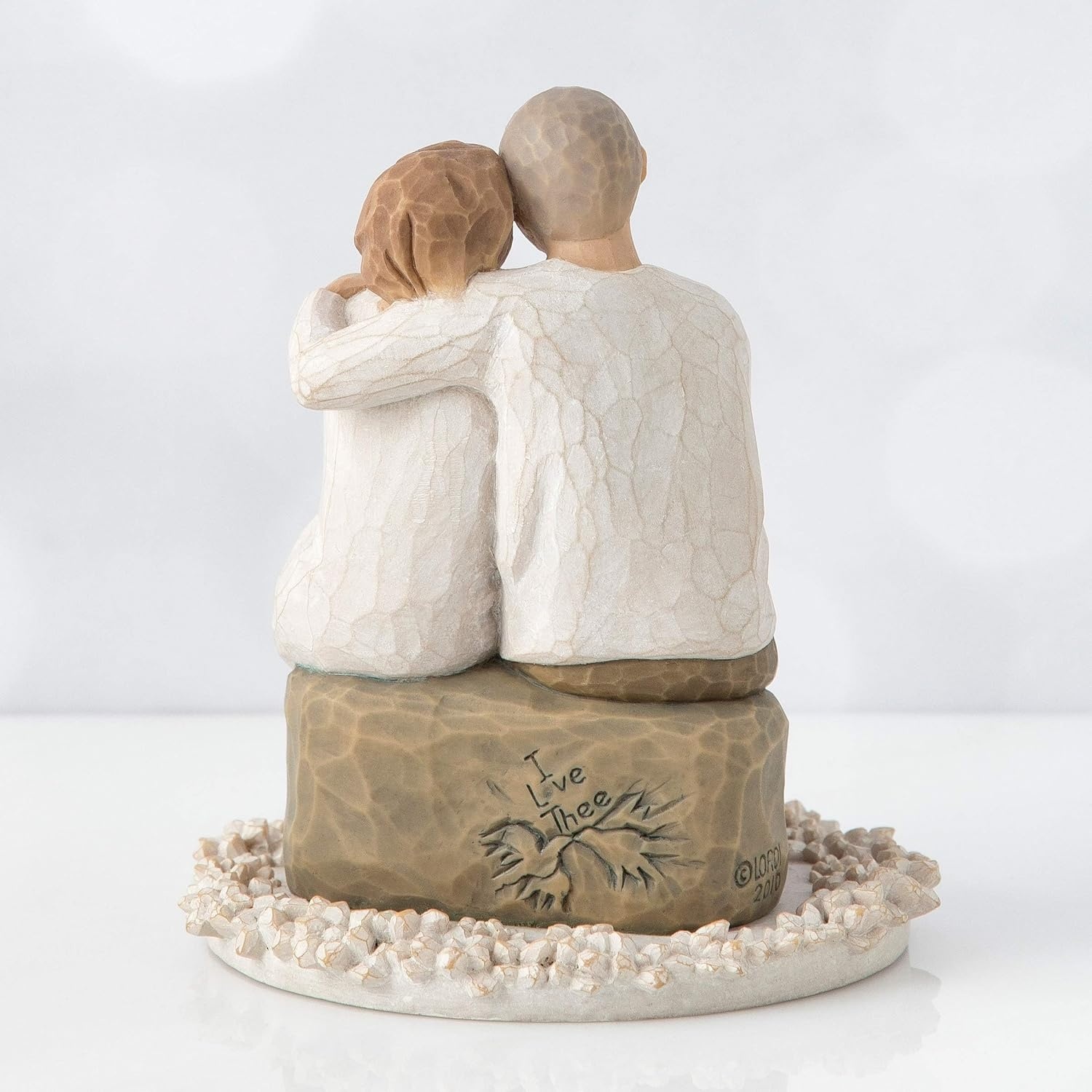 image:imageWillow Tree Promise Sculpted HandPainted Cake Topper Cast from a Susan Lordi Original Carving Carved Flower Base LeadFree and FoodSafe Materials Sentiment on Enclosure CardAnniversary